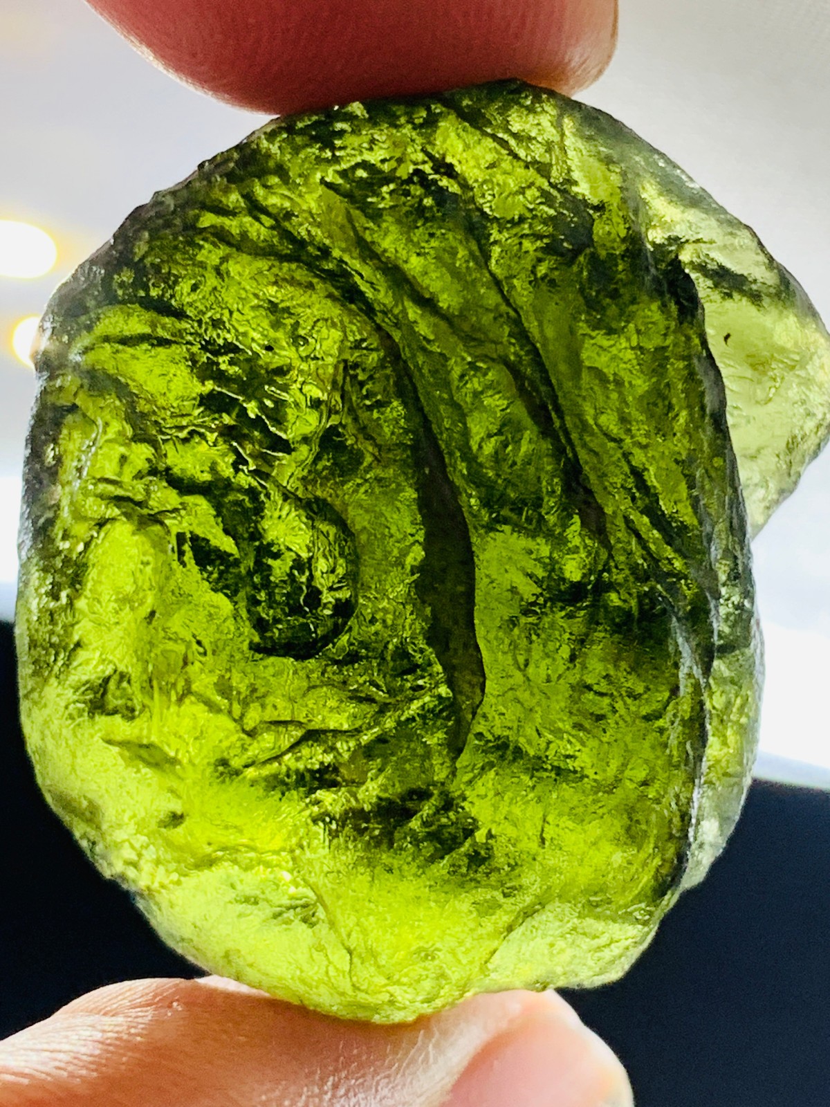 TOP Moldavite Raw Moldavite Crystal from Czech Republic PICcertificate 68CT