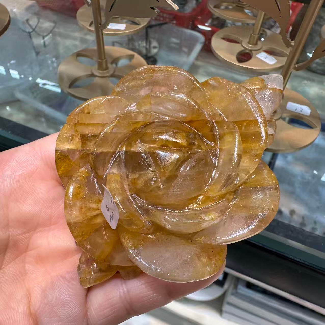1pc Natural Gumflower Quartz Hand Carved Flower Skull Crystal Energy Reiki Decor