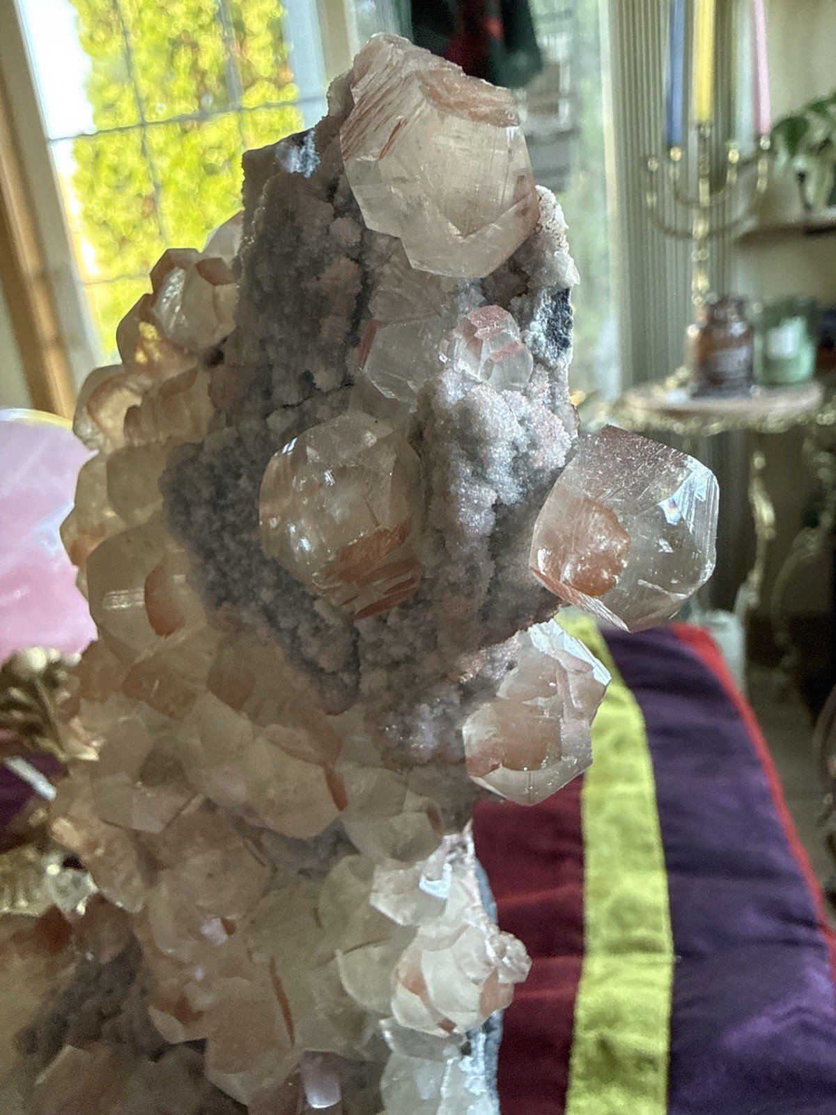 Stunning Collectors Red Benz Calcite Crystal Specimen w/Acrylic Stand 4.8lb