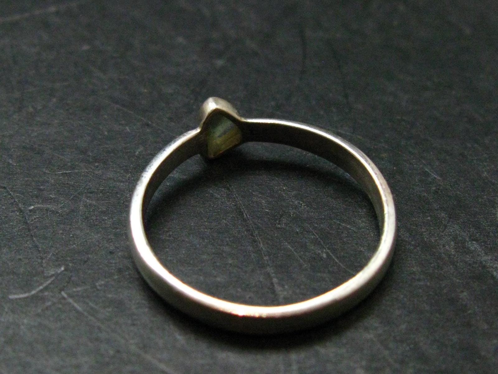 Moldavite Sterling Silver Ring From Czech Republic – Size 10.5 – 2.34 Grams