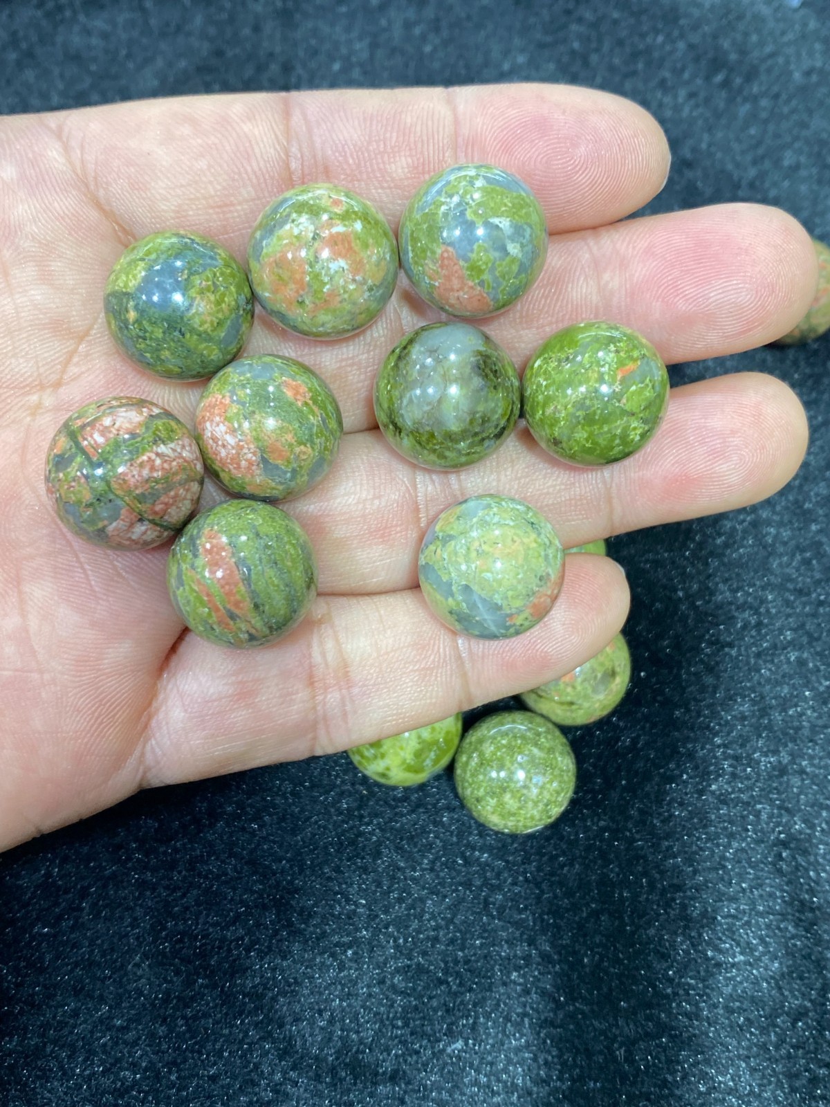 10pcs Natural Unakite Sphere Quartz Carved 15mm Crystal ball reiki healing gift