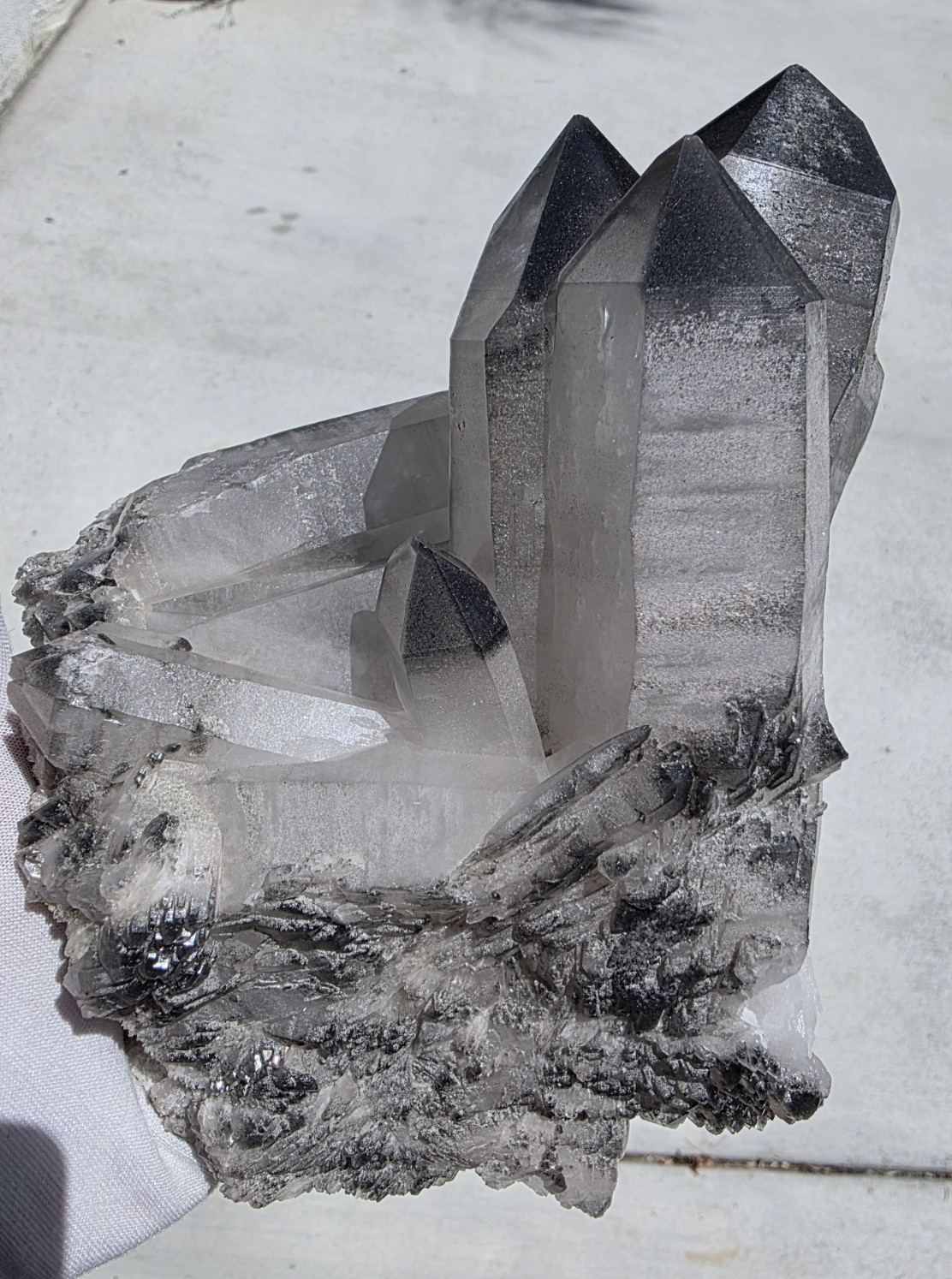 5LB 8″ Natural Smoky Quartz Crystal Cluster Phantom Point Specimen WITH STAND