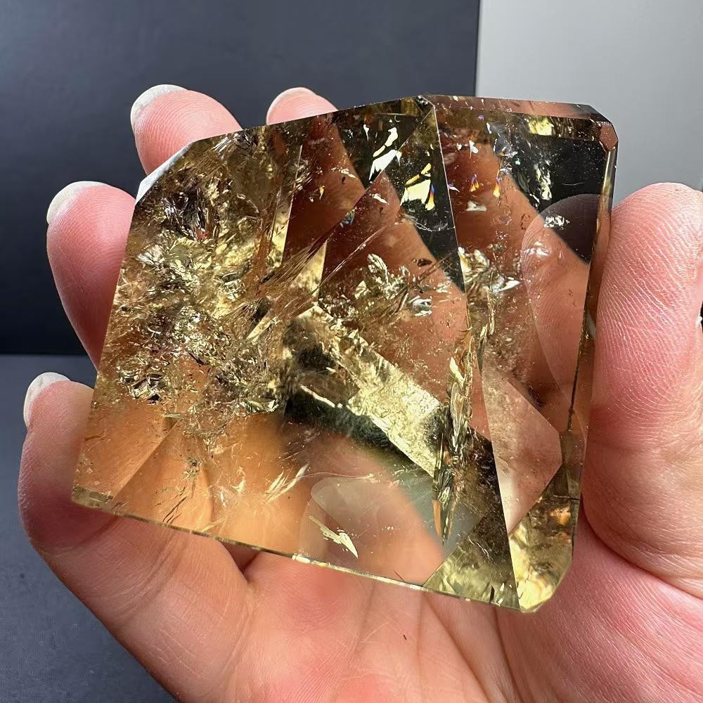 266g Natural Citrine Quartz Carved Freeform Crystal Reiki Healing Decor
