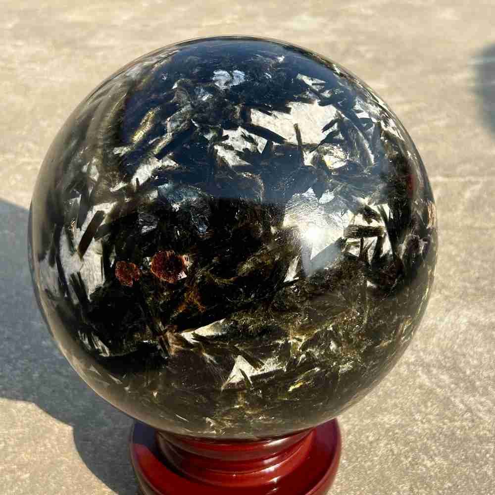 48.4lb Natural green Mica Lepidolite Quartz Sphere Crystal Ball Reiki Gem +stand