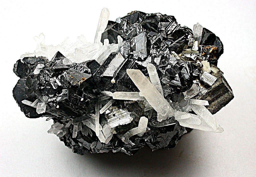 MINERALS : SPHALERITE, PYRITE, AND QUARTZ XTL COMBINATION FROM ANIMON MINE, PERU