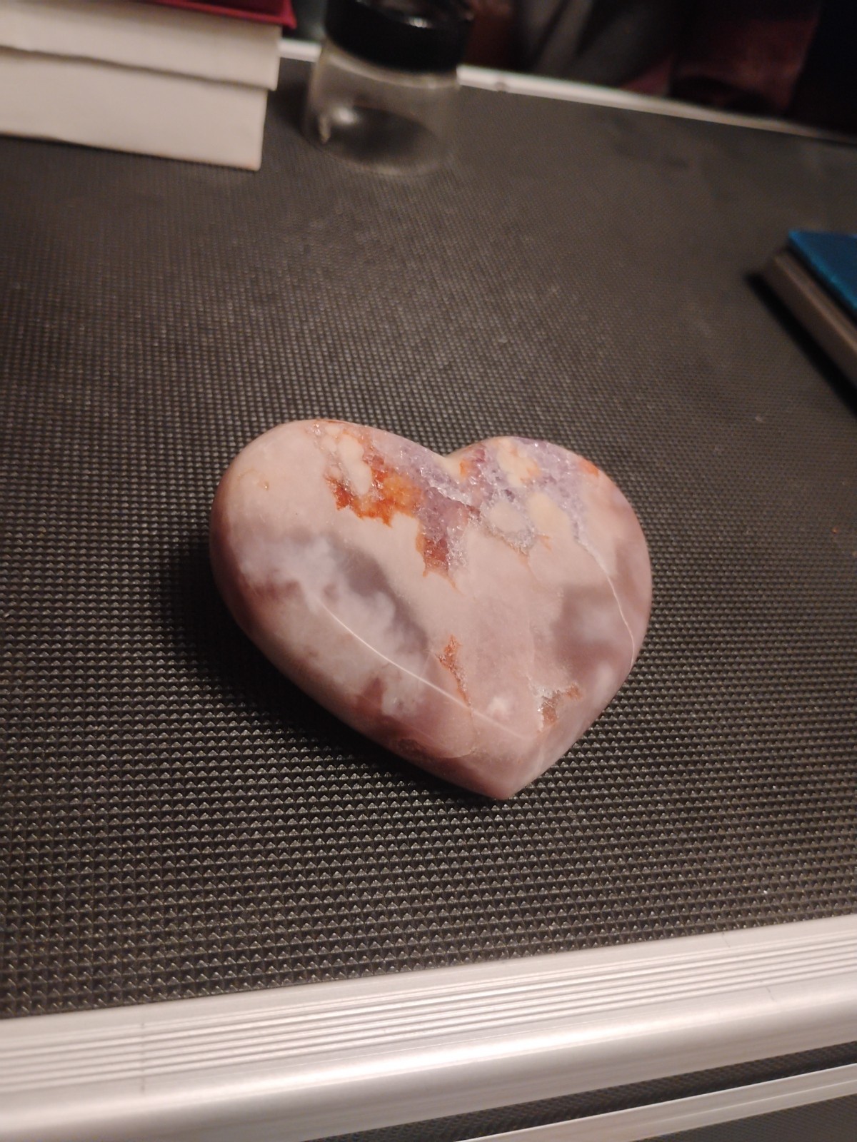 Pink Amethyst Heart! No Stand! 5.6oz!
