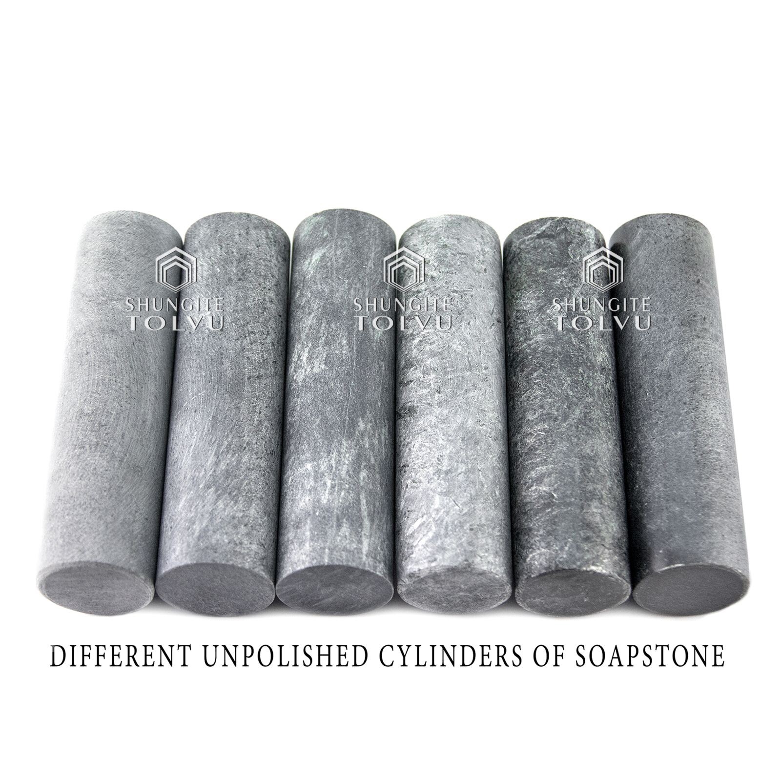 Shungite and Soapstone Cylinders for meditation Unpolished Natural stones, Tolvu