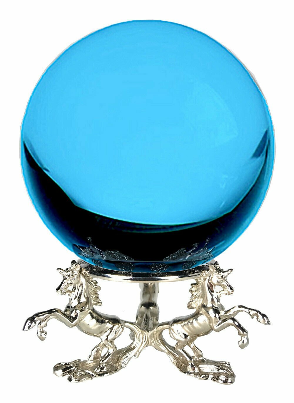 6in Crystal Ball Sphere for Feng Shui, Meditation, Decor, with Unicorn Stand.