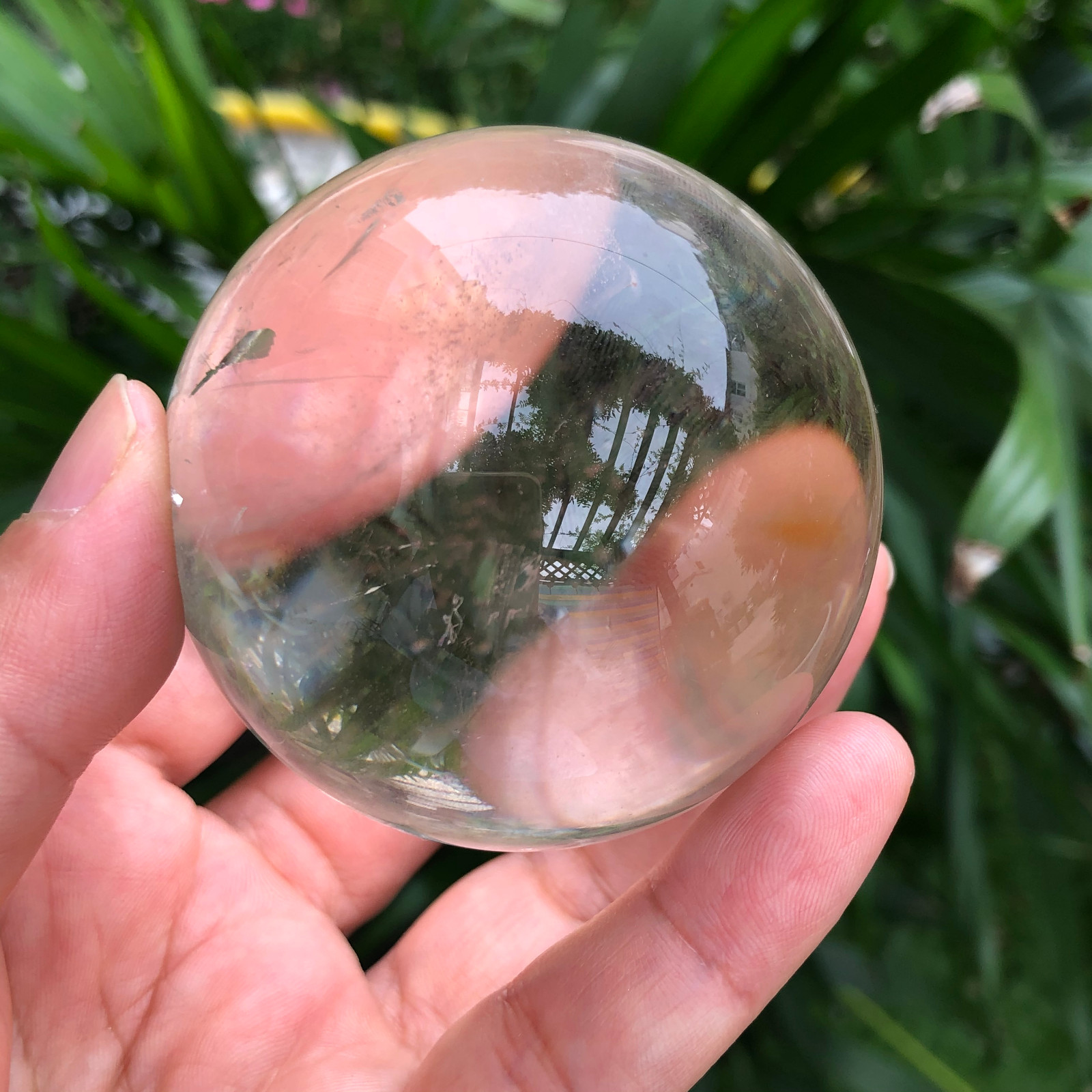 314g Clear Natural white Quartz Crystal Sphere Ball Phantom Healing 238