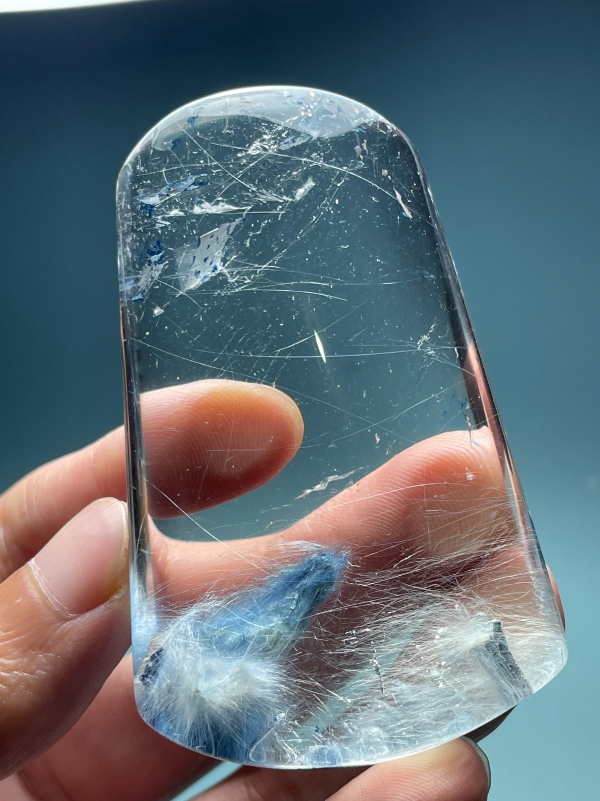 513Ct Natural Clear Beautiful Blue Dumortierite Crystal Quartz Polished Specimen