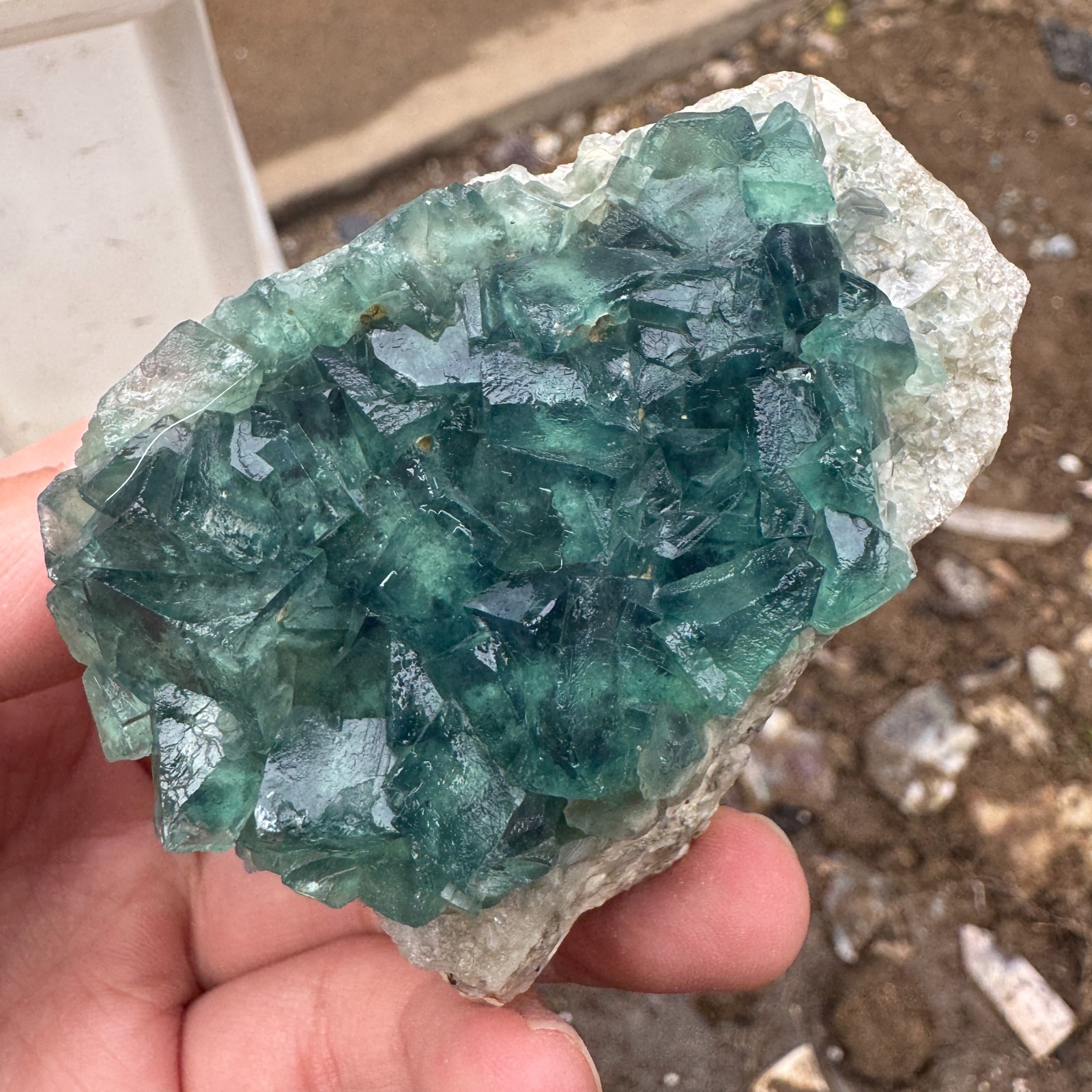 145G Natural cubic green fluorite crystal cluster rough mineral specimen Healing
