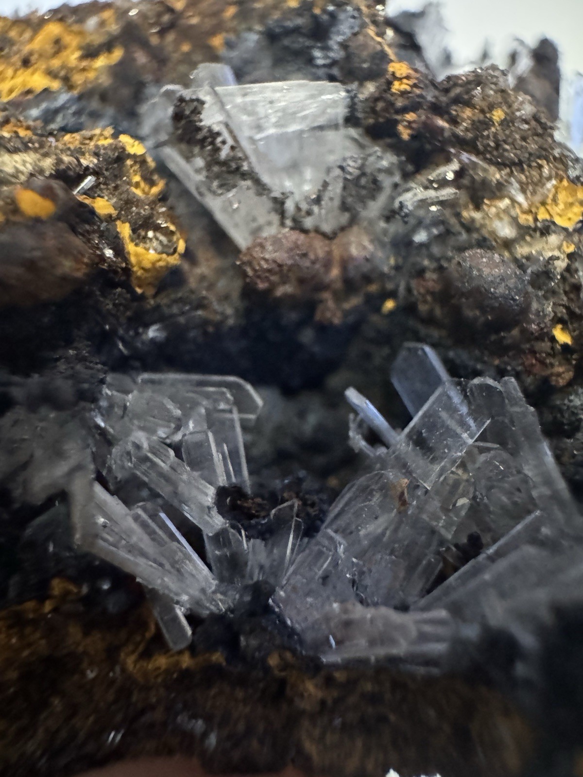 Hemimorphite And Goethite, Santa Eulalia, Mexico, Small Cabinet, 5.0cm