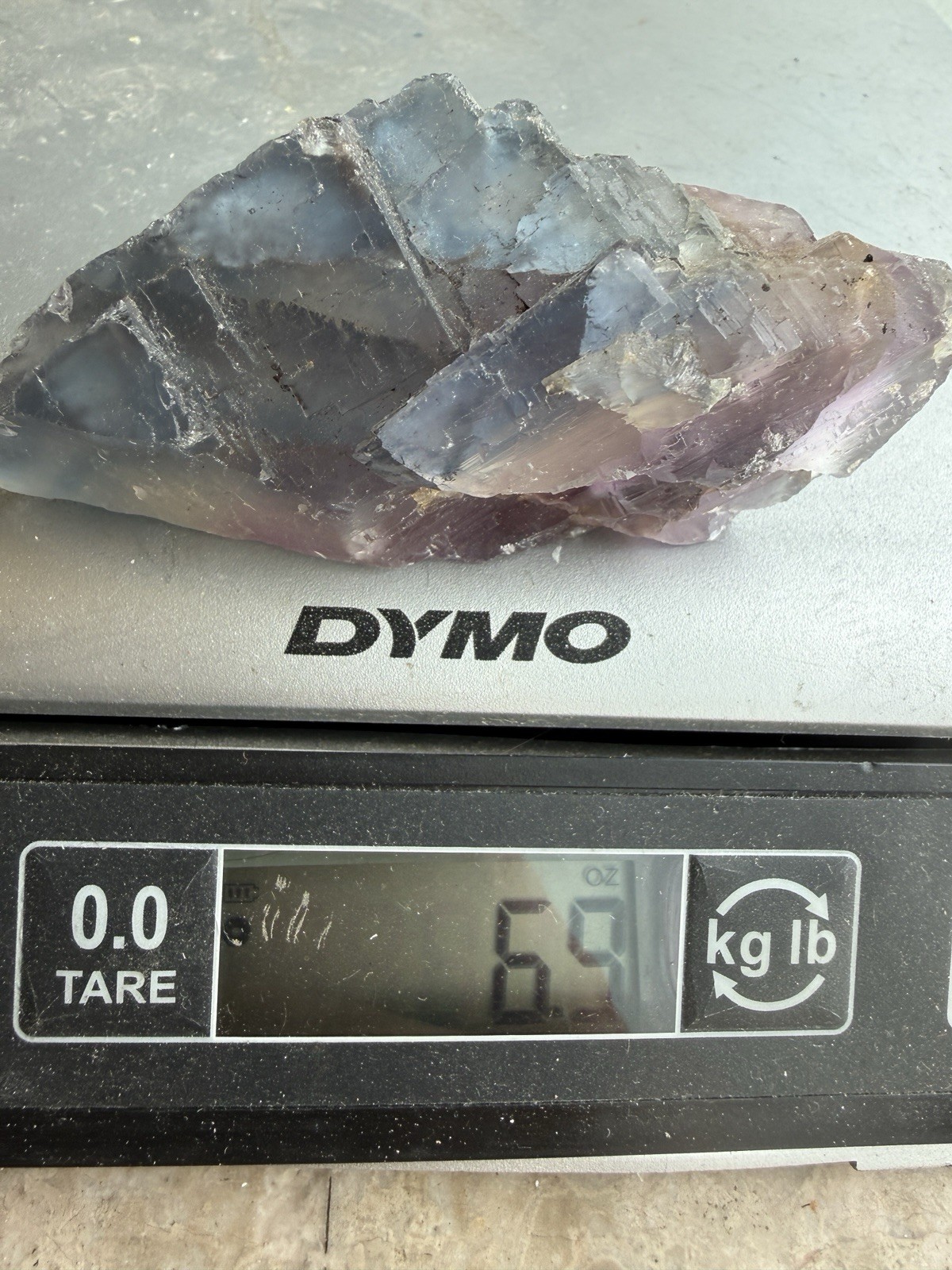 Natural Rainbow Fluorite Crystal Specimen 196g Translucent Purple Blue Green