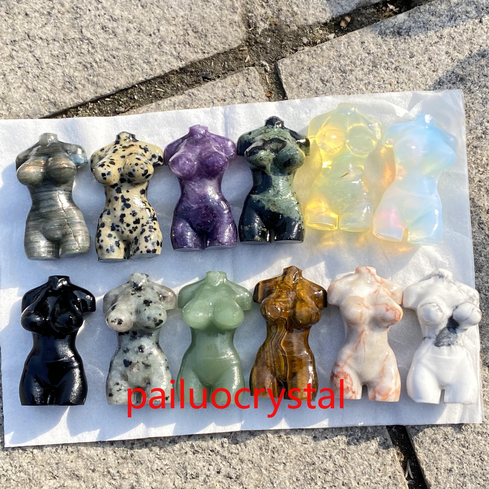 10pcs Wholesale Natural Mixed Women Quartz Crystal Skull Carved Goddess Gem 1.8″