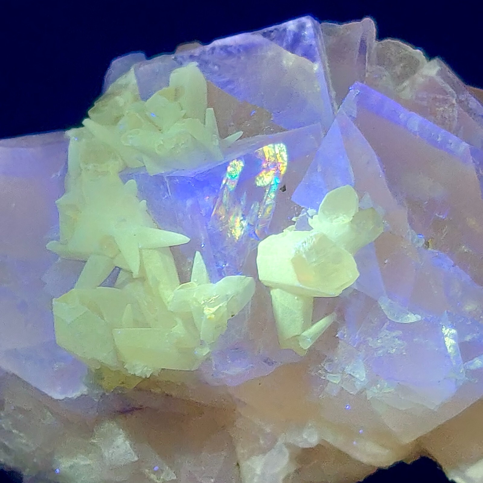 Fluorite with Calcite from Minerva No. 1 Mine, Cave-in-Rock, Illinois