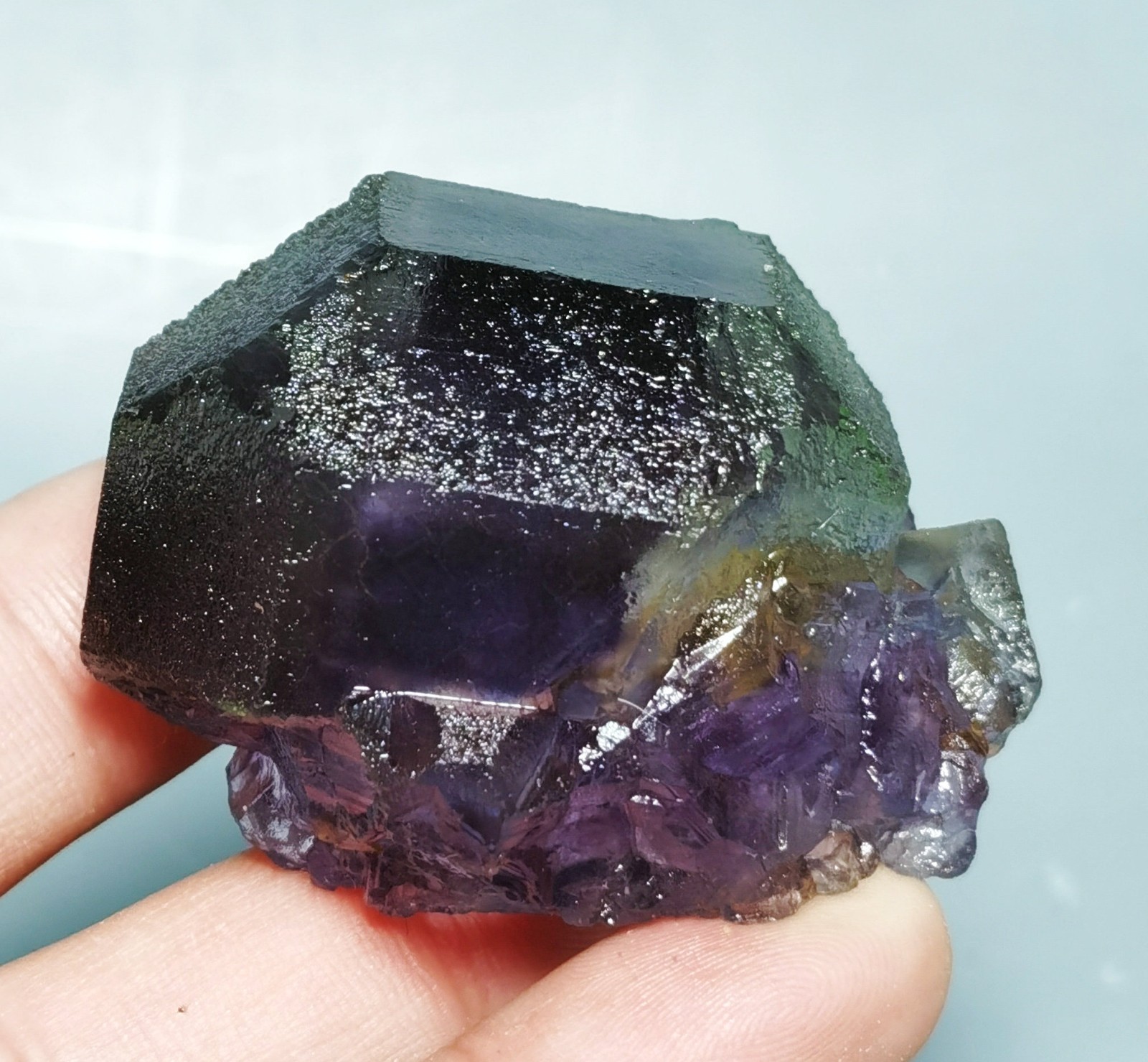 Natural Transparent Purple Window Fluorite Mineral Specimen China