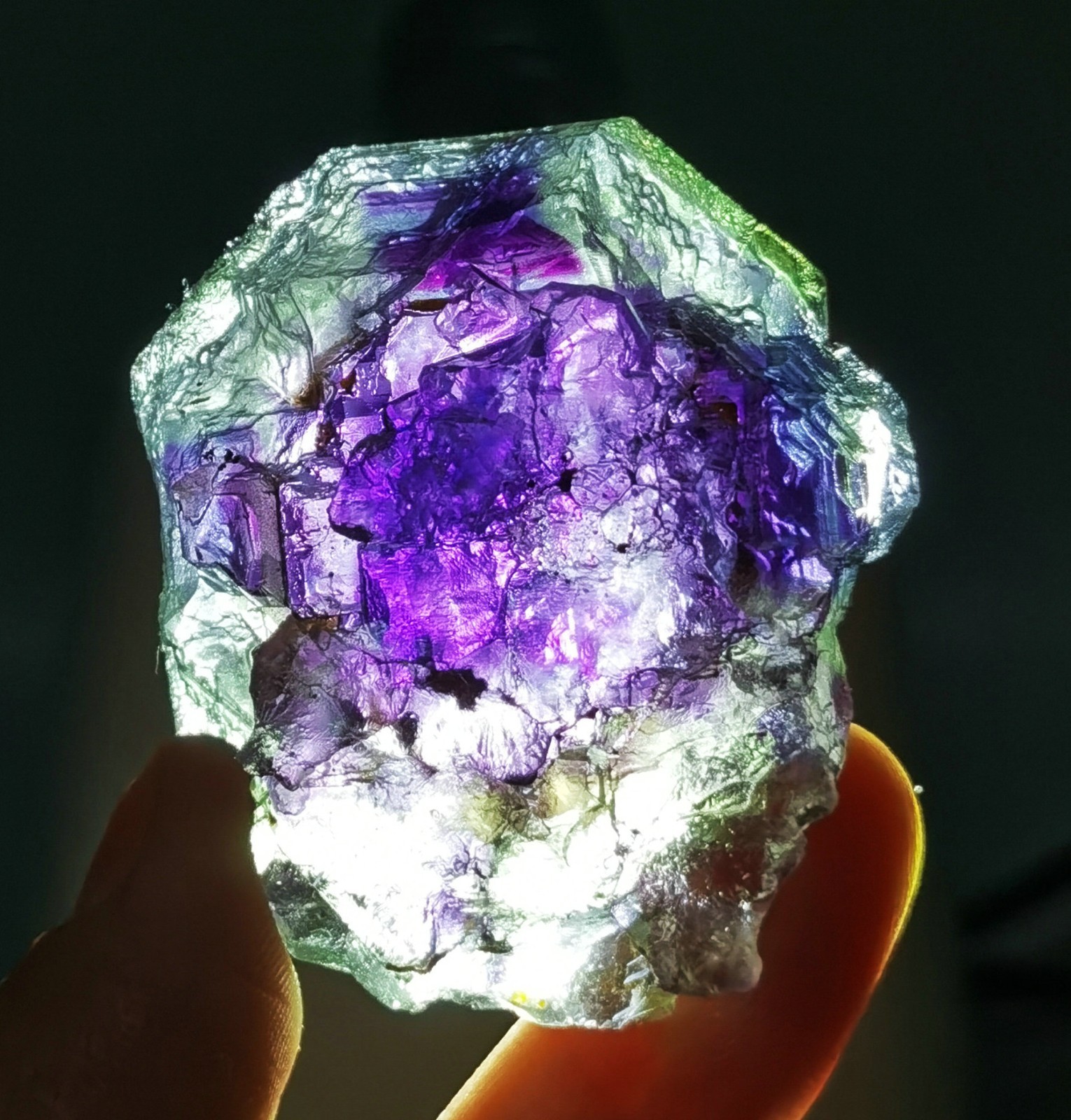 Natural Transparent Purple Window Fluorite Mineral Specimen China