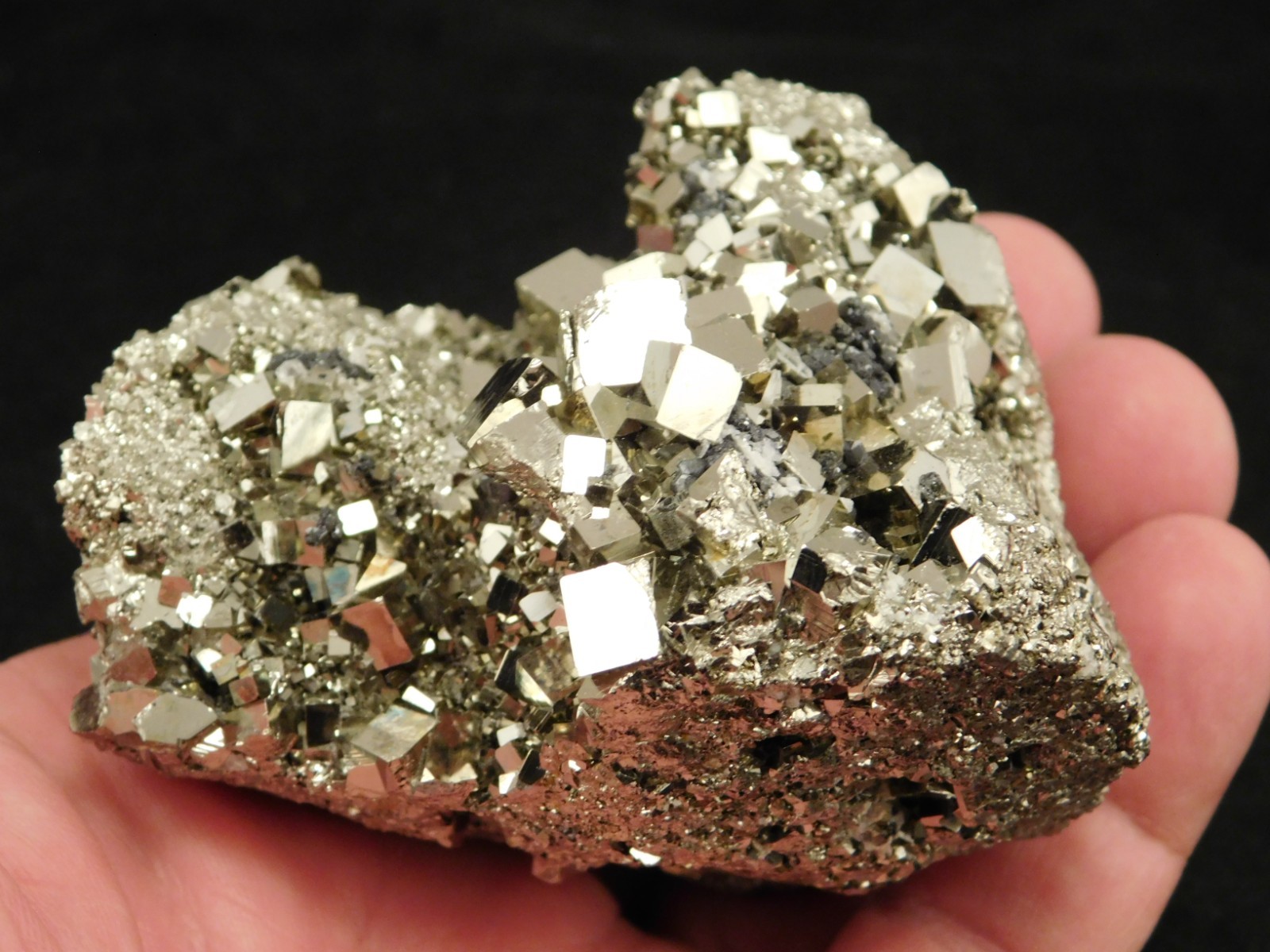 wOw! LARGER! Nice and 100% Natural Pyrite CUBE Cluster Peru 529gr