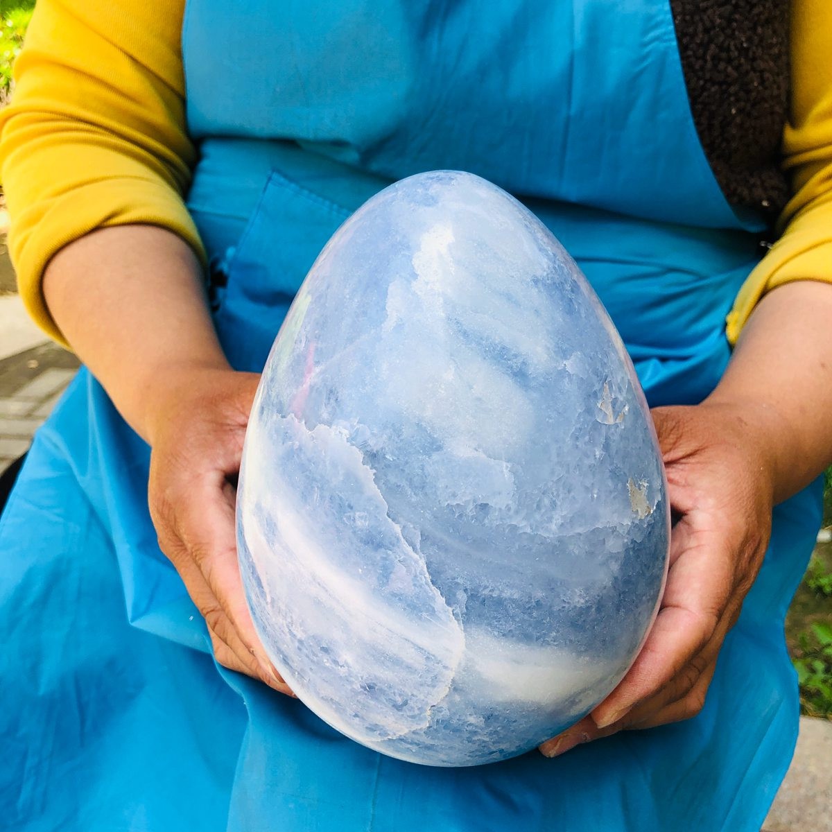 8.2LB Natural Beautiful Blue Crystal Egg Crystal Mineral Specimen Healing 4767