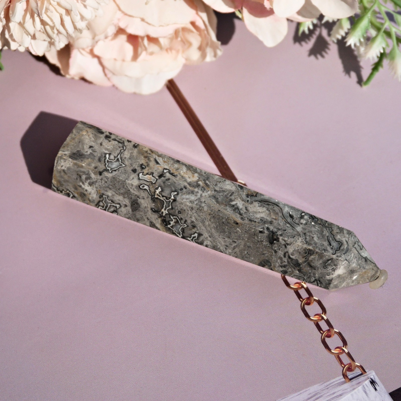 3.5″ Picasso Jasper Point Crystal Tower Natural Healing Stone Reiki Chakra 1PC