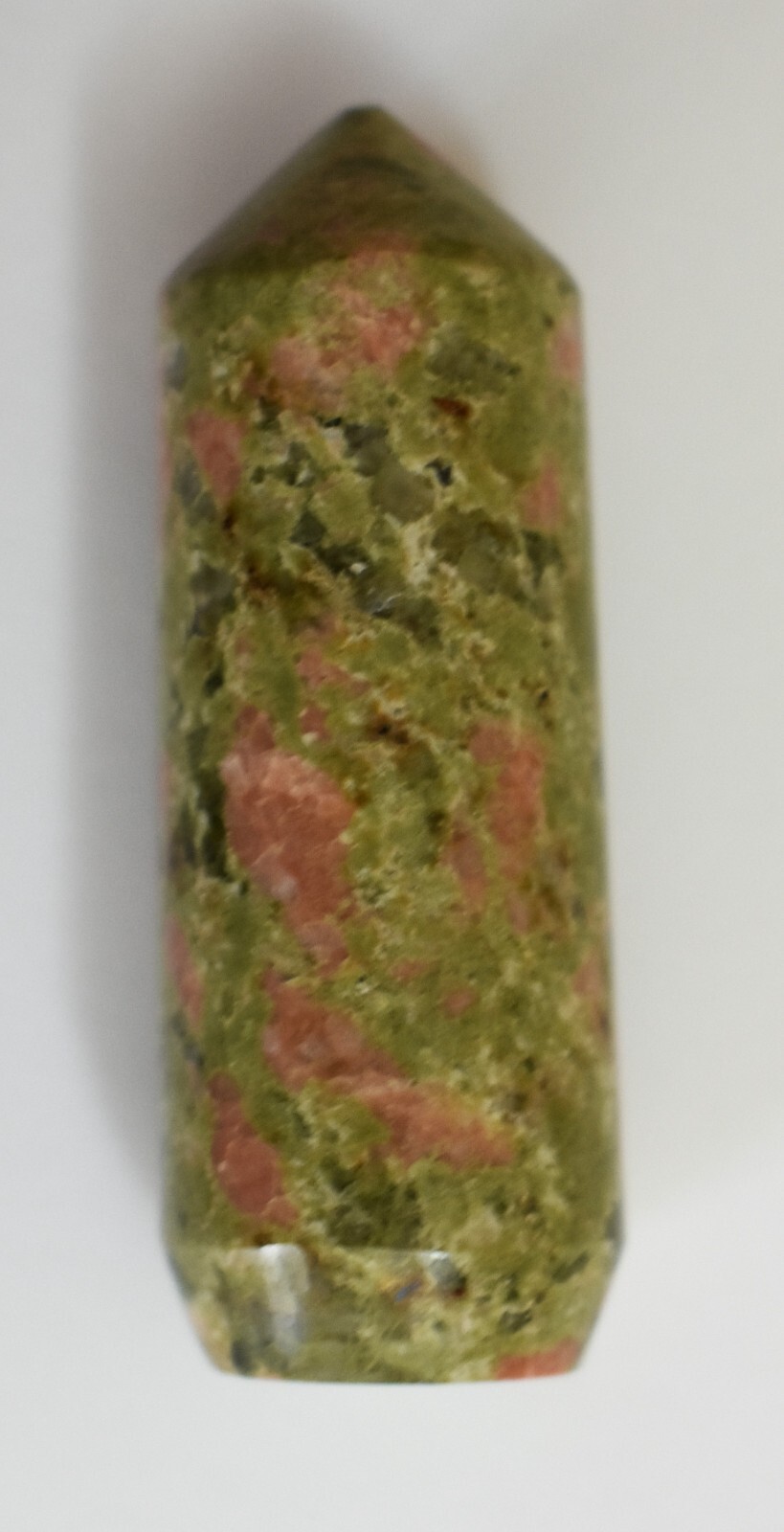 Unakite Tower Natural Green Pink North Carolina USA Olivine Crystals Hand Craved