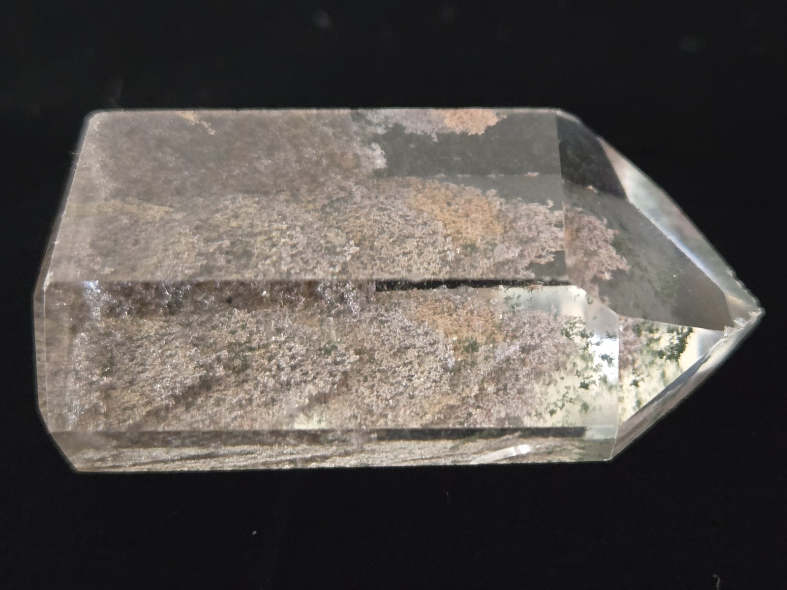 1 5/8″ Natural Polished Garden Quartz Tower Lodolite And Chlorite Phantoms