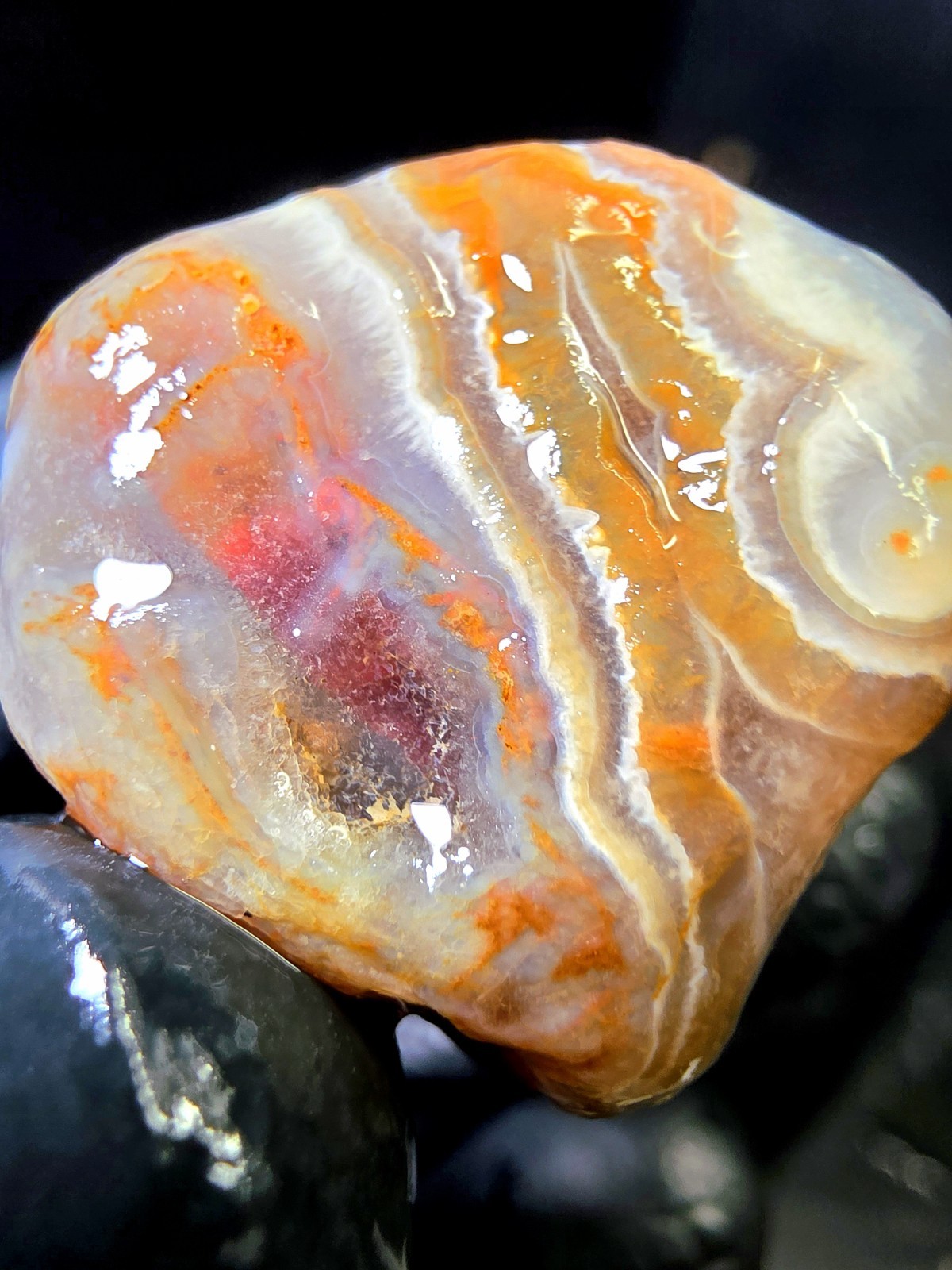 Lake Superior Fragmented Membrane Agate In Blue Chalcedony & Amethyst Quartz 1oz