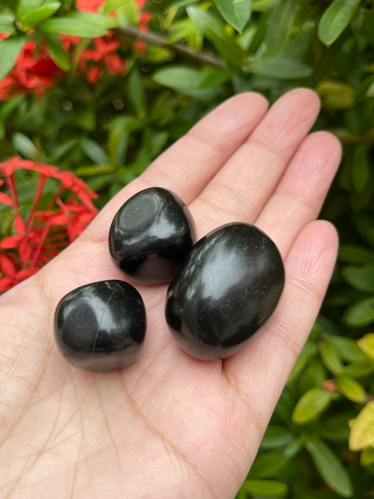 Grade A++ Jet Tumbled Stones, 0.75-1.5 Inch Tumbled Jet Stones, Wholesales Bulk