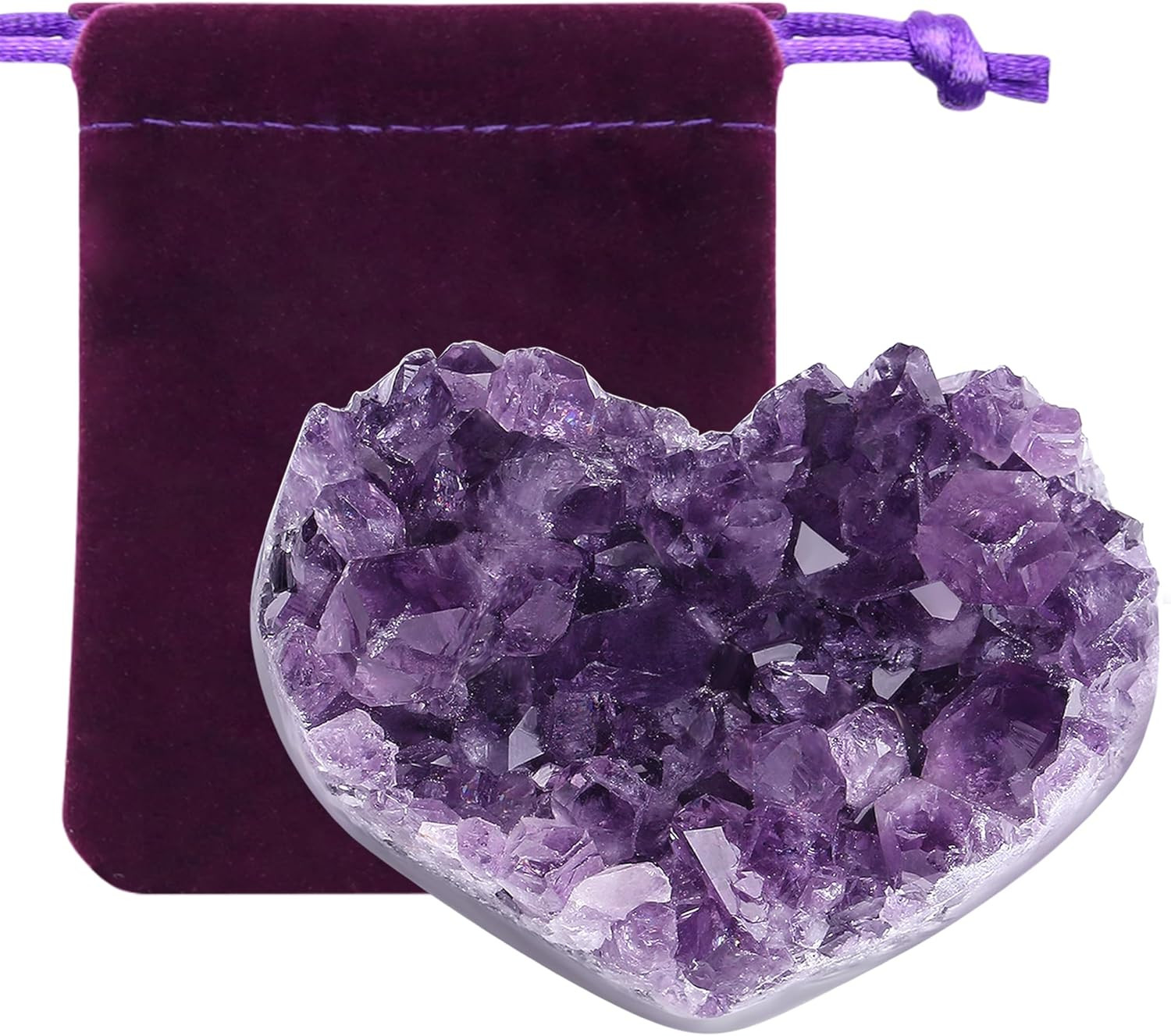 Amethyst Crystals and Healing Stones Heart Shaped Rocks Meaningful Birthday Gift
