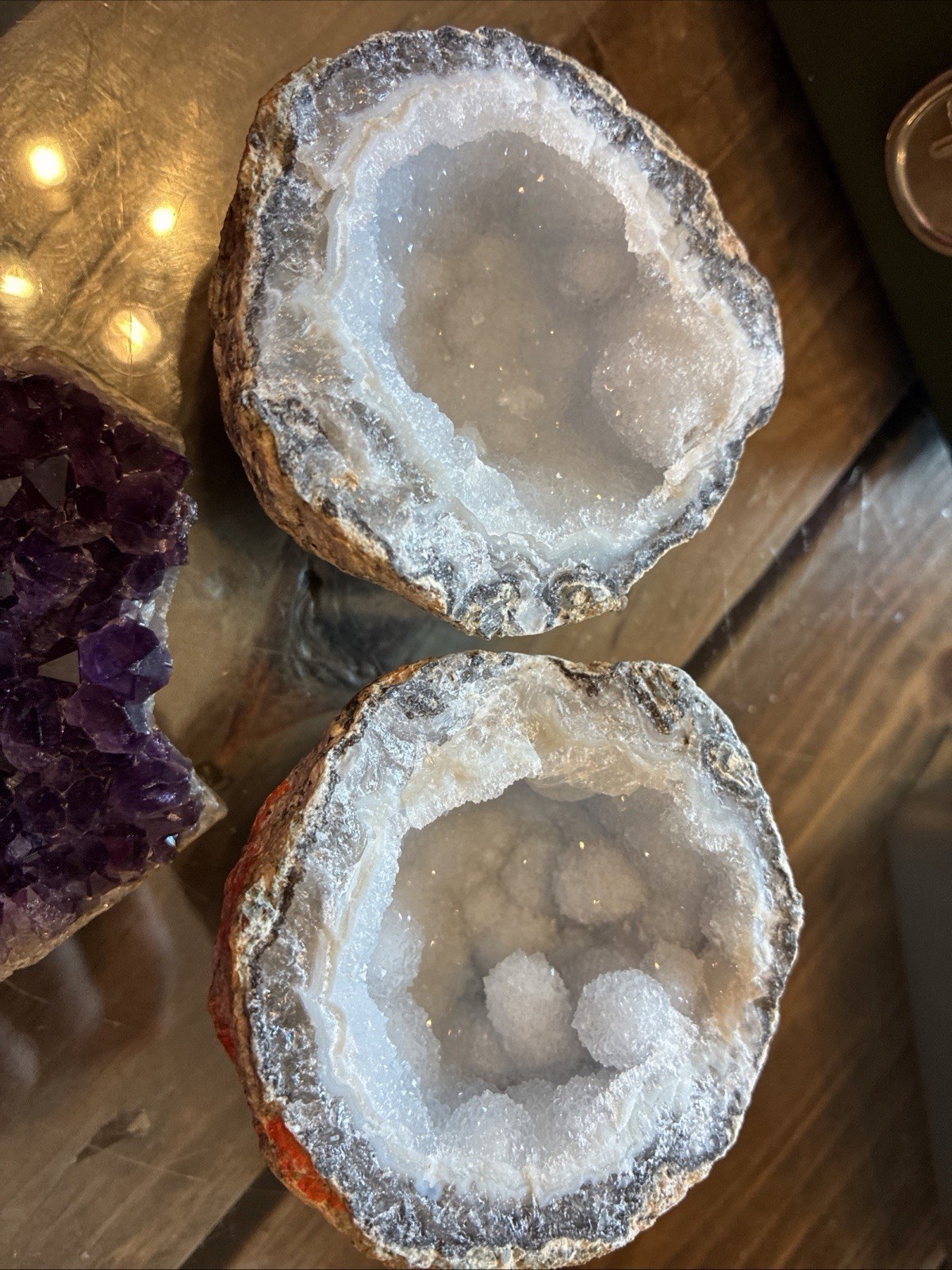 Round Crystal Cluster Natural Sparkly Raw Geode Unique