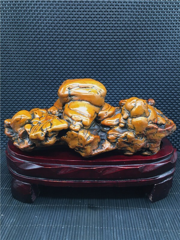 2Kg Unique Natural Ancient Pottery Stone Specimen Healing of Xnjiang,China+stand