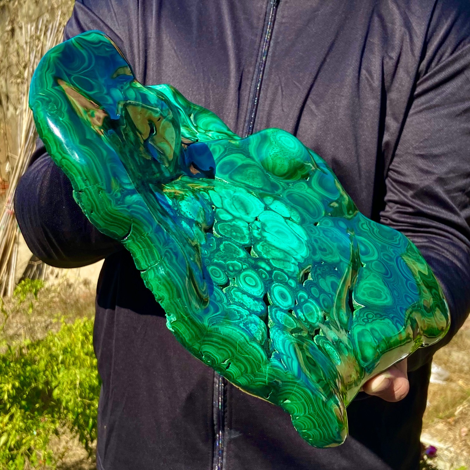 17.63LB Natural Polished Malachite Mineral freeform specimen Reiki Stone Healing