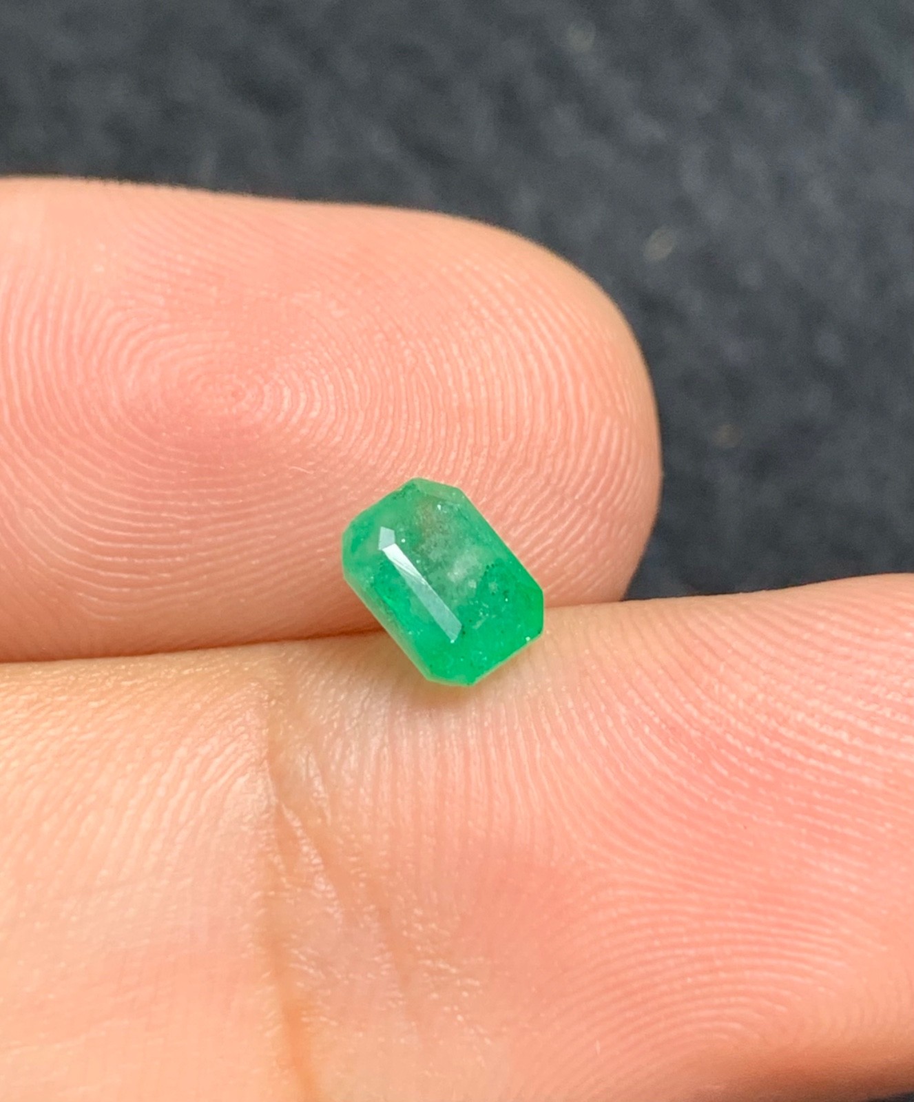 0.75 Ct Natural Faceted Emerald Loose Gemstone from Swat Pakistan.