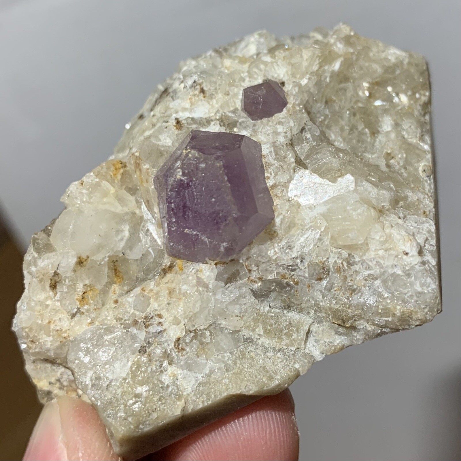 Amethyst Quartz Crystal In Calcite Muqur Ghazni AFGHANISTAN 96g