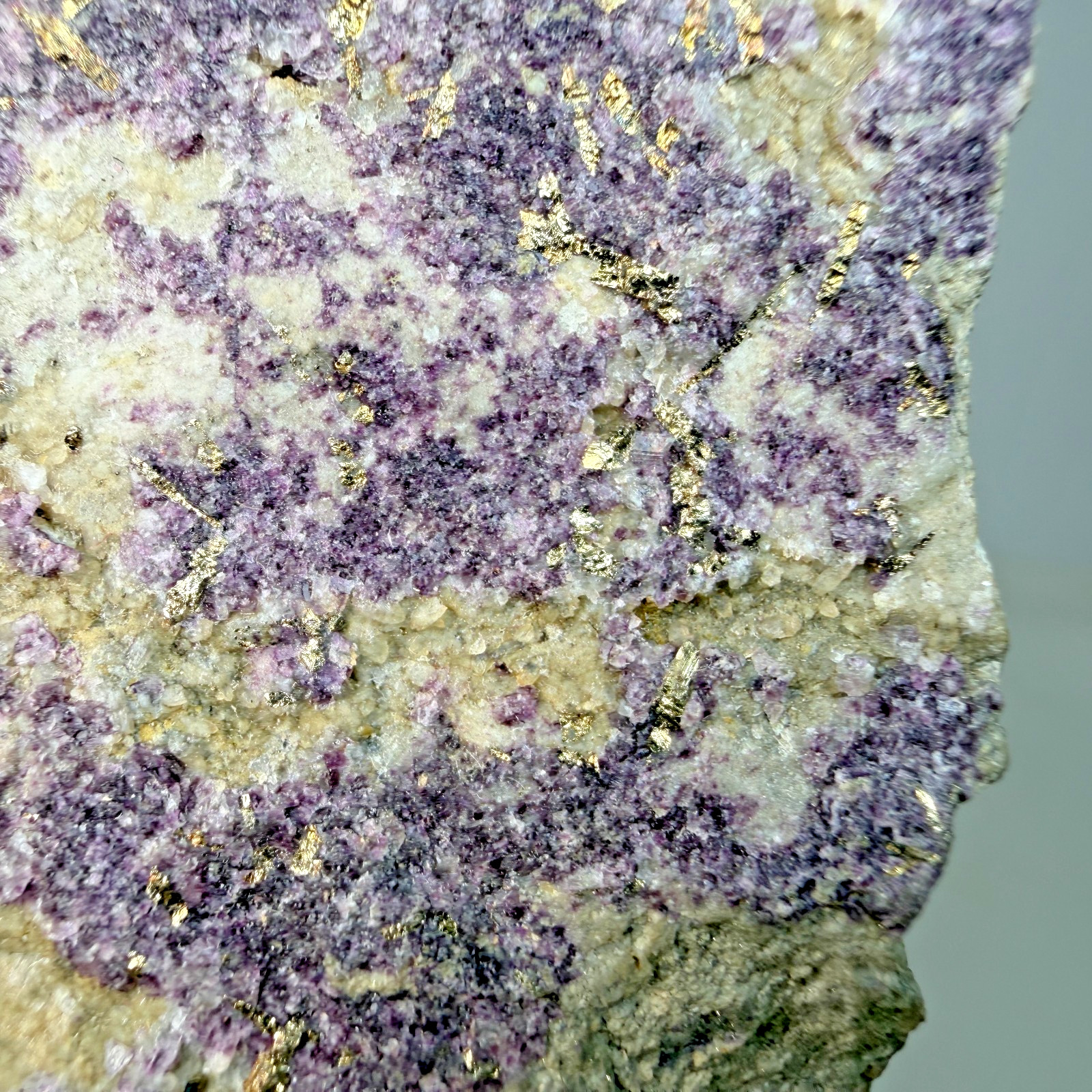 Fine Rich Calaverite on Fluorite: Blue Bird Mine, Cripple Creek, Colorado- Rare!