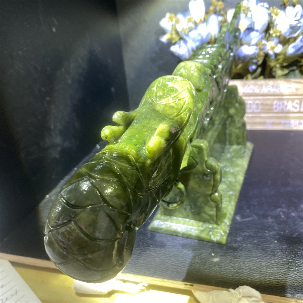 4LB 14.6″Natural Xiuyan Jade Broadsword Crystal Heal Carving Quartz Decor Energy