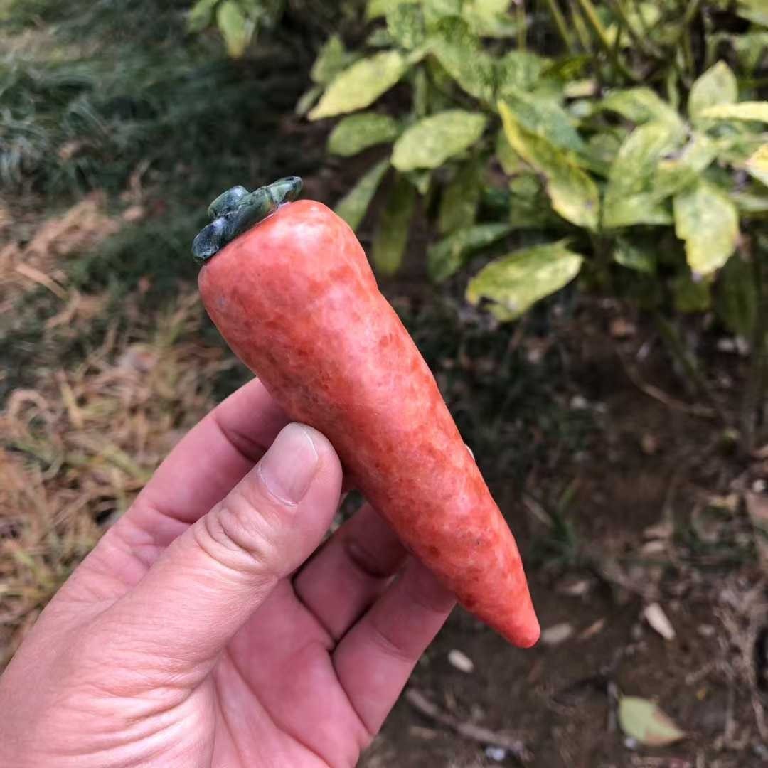 1pc Natural sunstone quartz Carved carrot skull Healing Stone Decor gift