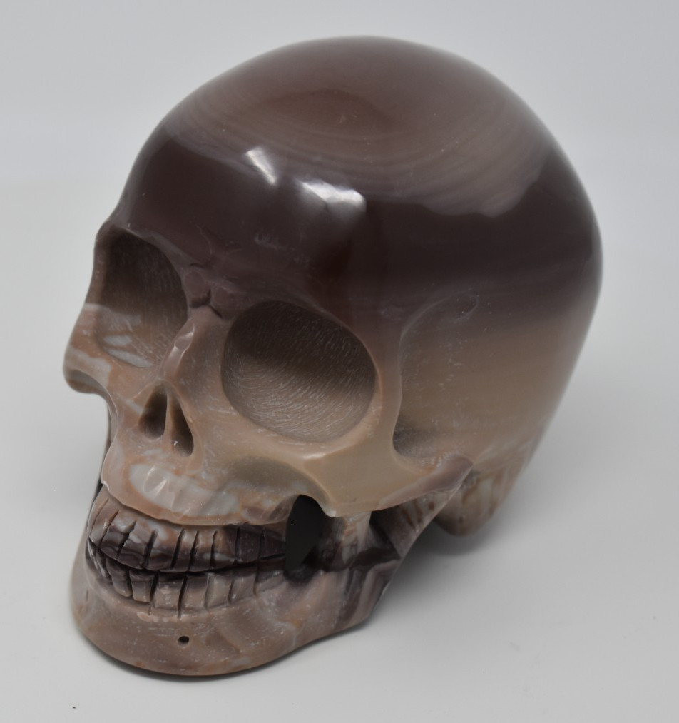 Jasper Hand Craved Skull 966 grams (2 lb 2.0 oz)