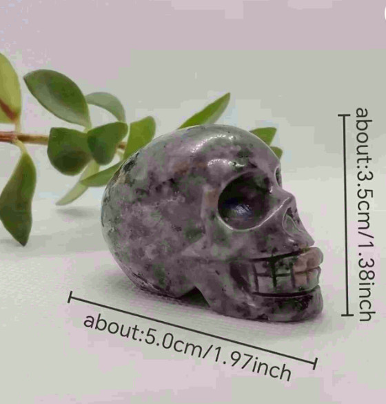 Natural Yooperlite Stone Skull UV Reactive Sodalite Quartz Crystal Home Decor