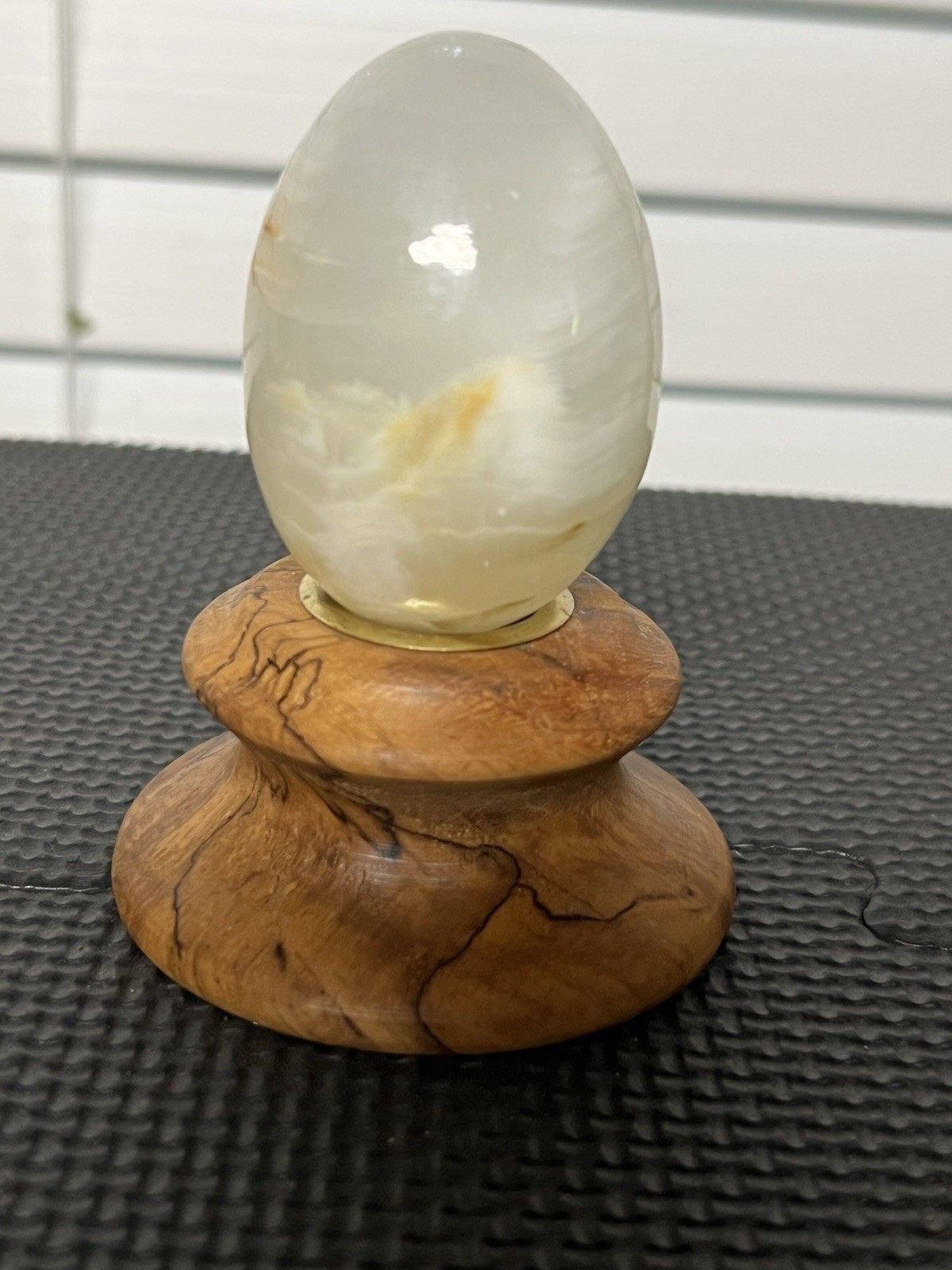 Polished Orange Calcite Stone Egg. 2 1/2 in High, 1 1/2 in Wide. Preowned.