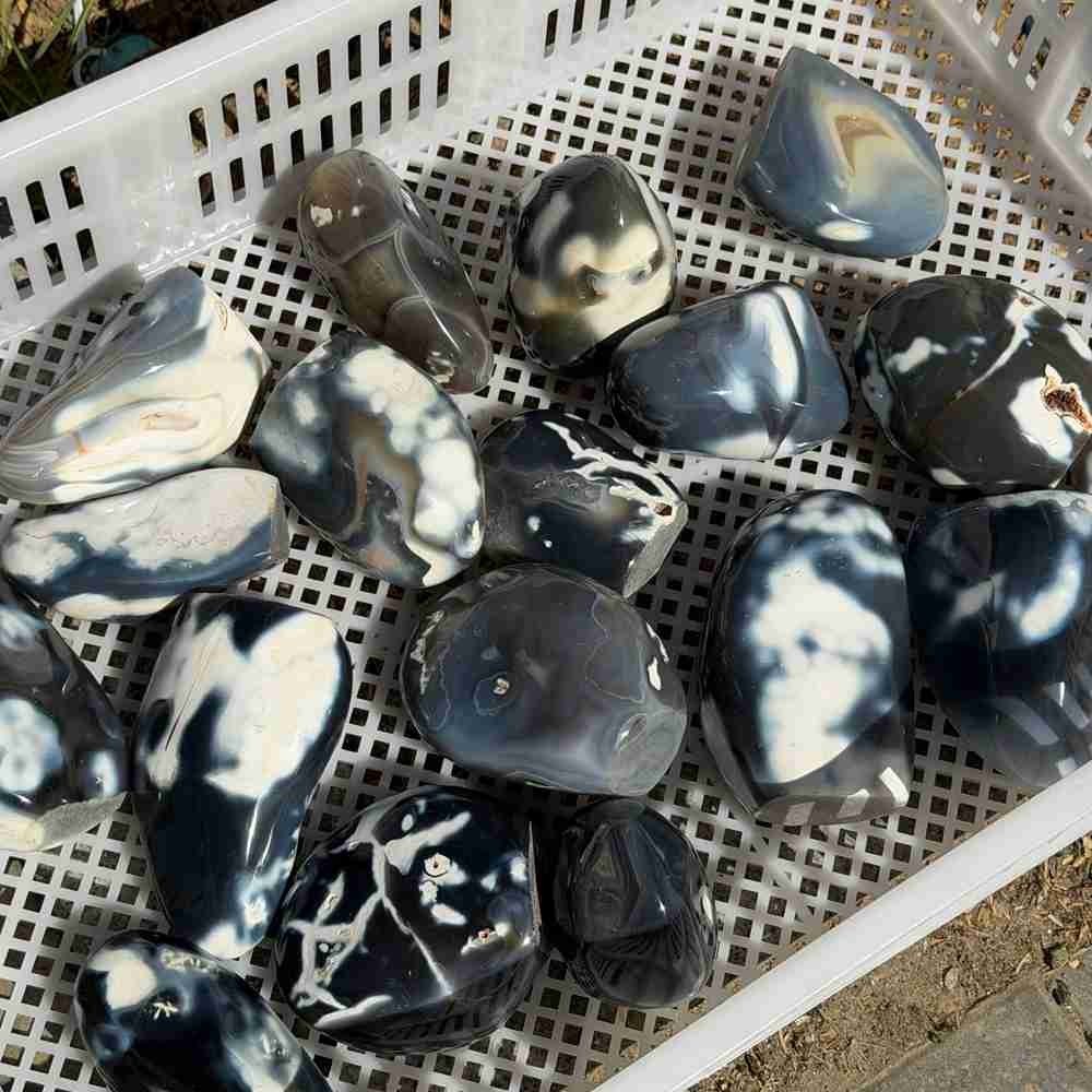 22LB Rare Natural Orca Agate Quartz Crystal Mineral Specimen Reiki Healing