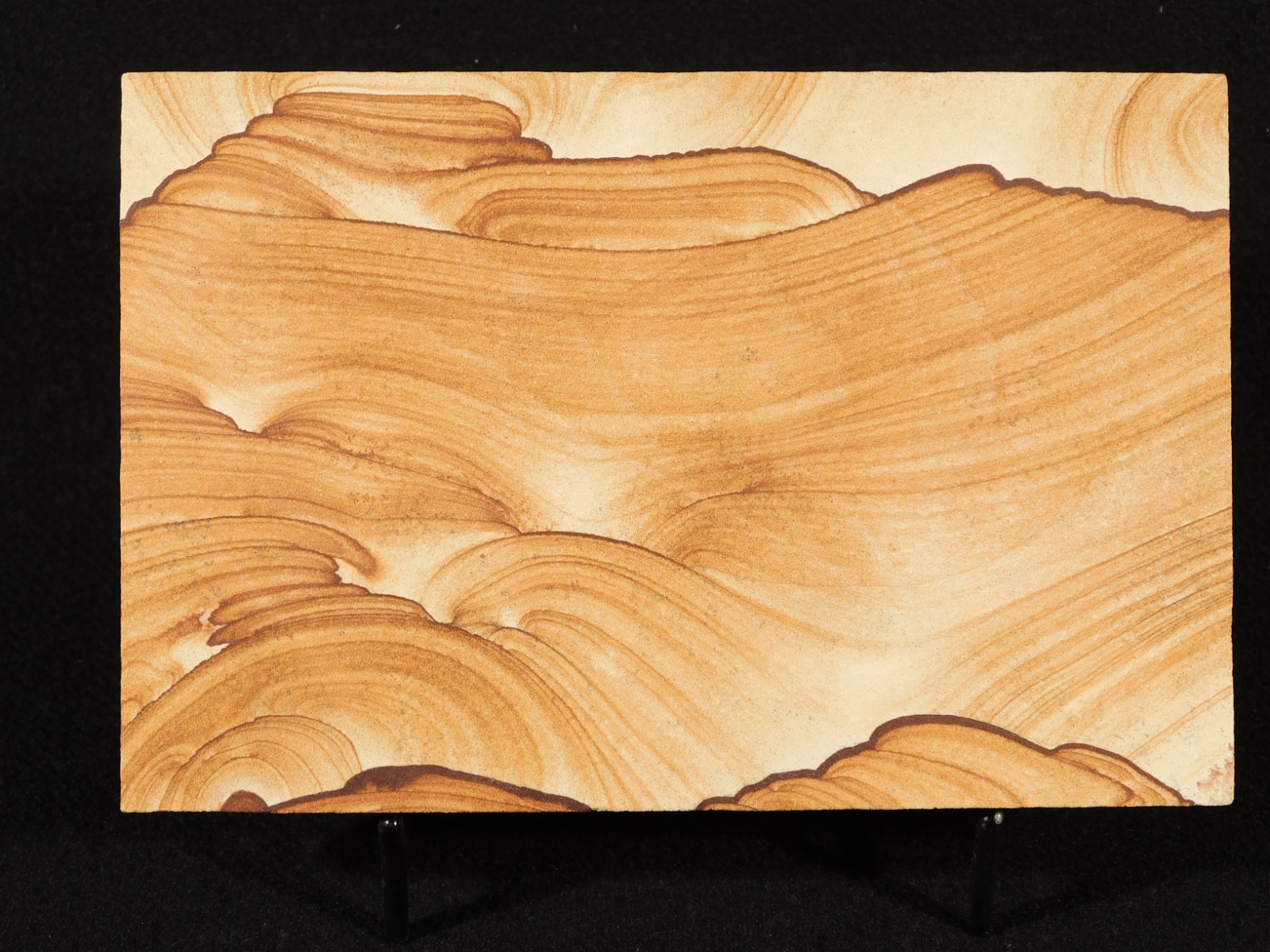 PICTURE Stone or SANDSTONE Slice/Slab with Display Stand Utah 347gr