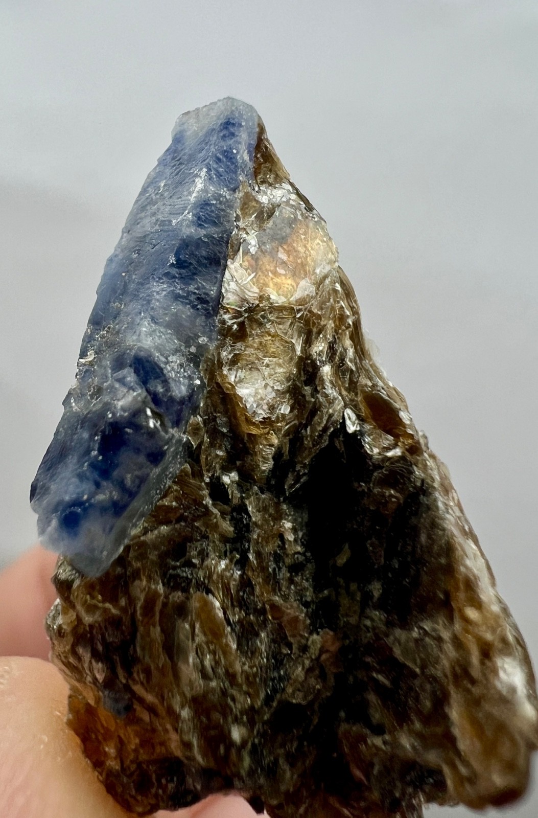 58ct.Natural Blue Sapphire Crystal Cluster on Mica Matrix – Afghanistan Specimen