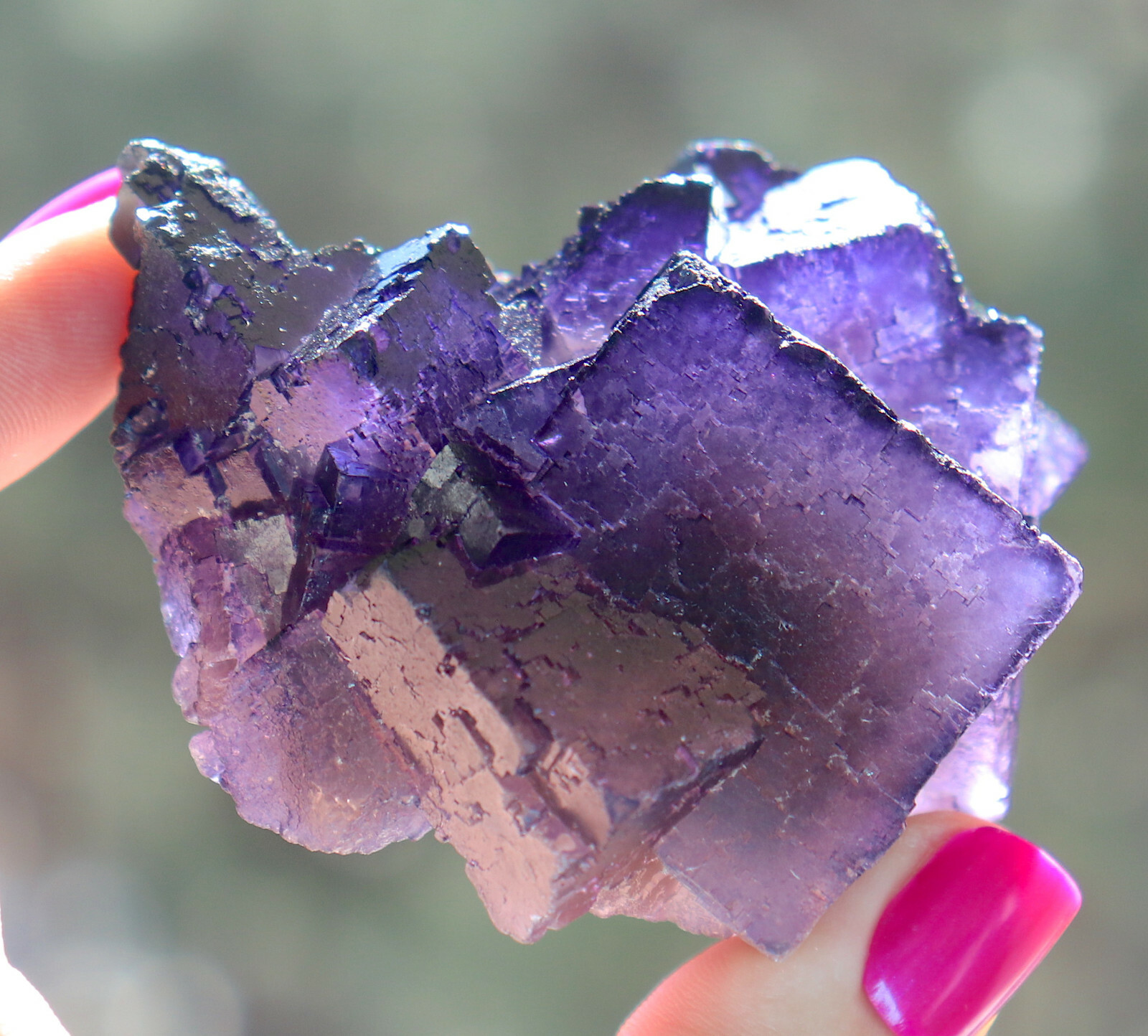 Purple Fluorite Super Brilliance Staircase Formation Mexico 7.0 Cms LQQK