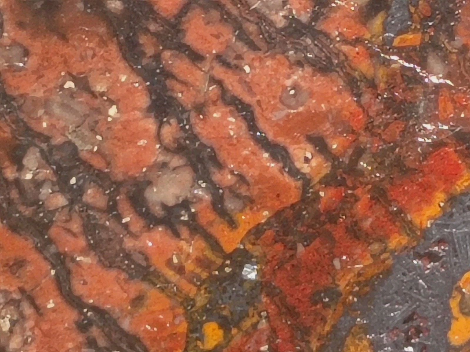 Shepard’s Fire Specular Hematite Rhyolite Porphyry 4lb 12.7oz polished Missouri