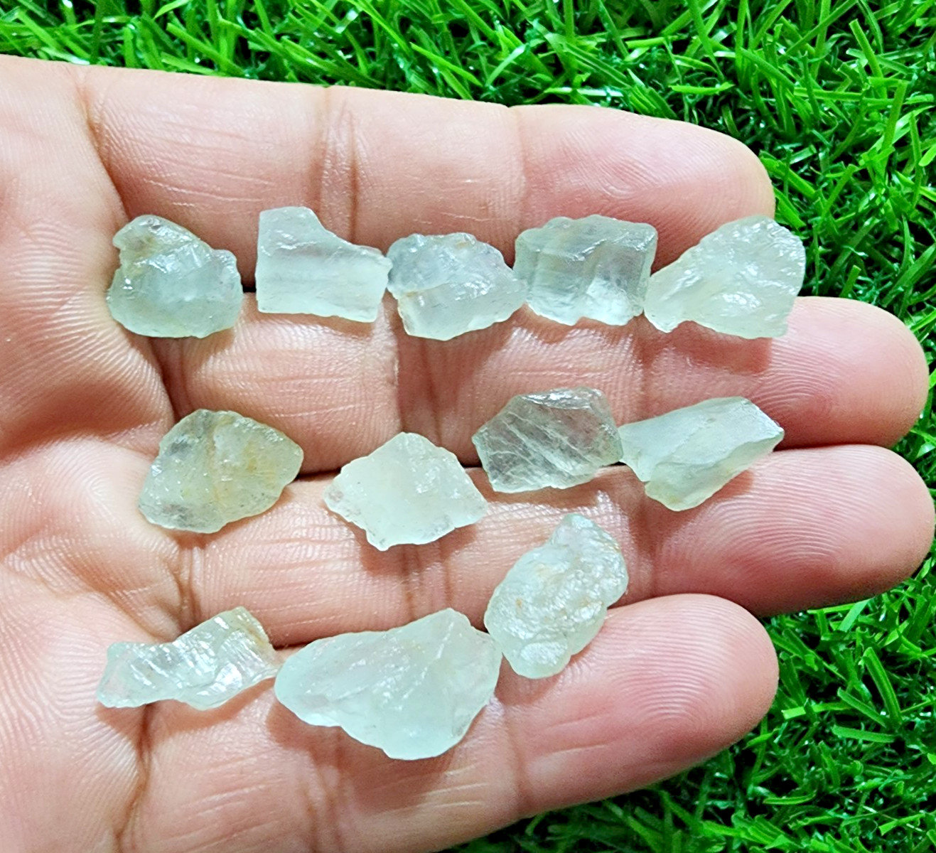 12 Pcs Unique Aquamarine Gemstone Rough Lot 11-19 mm Aquamarine Rough Stone Bulk
