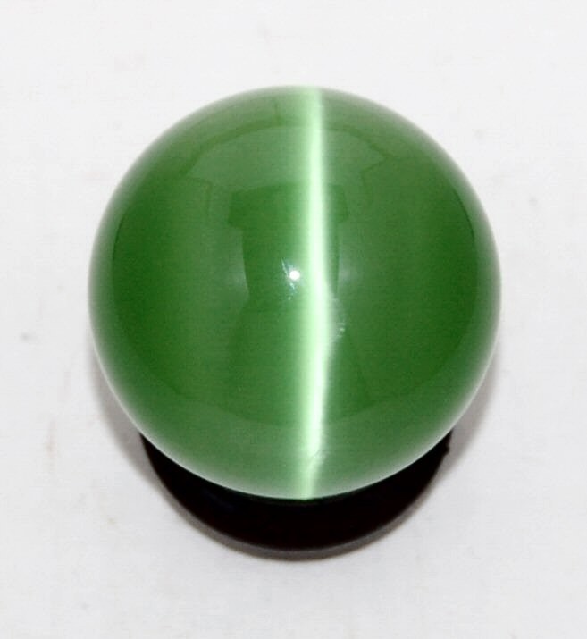 Cat’s Eye 40mm Sphere Ball Globe Orb w/Stand, Green, New, USA Seller