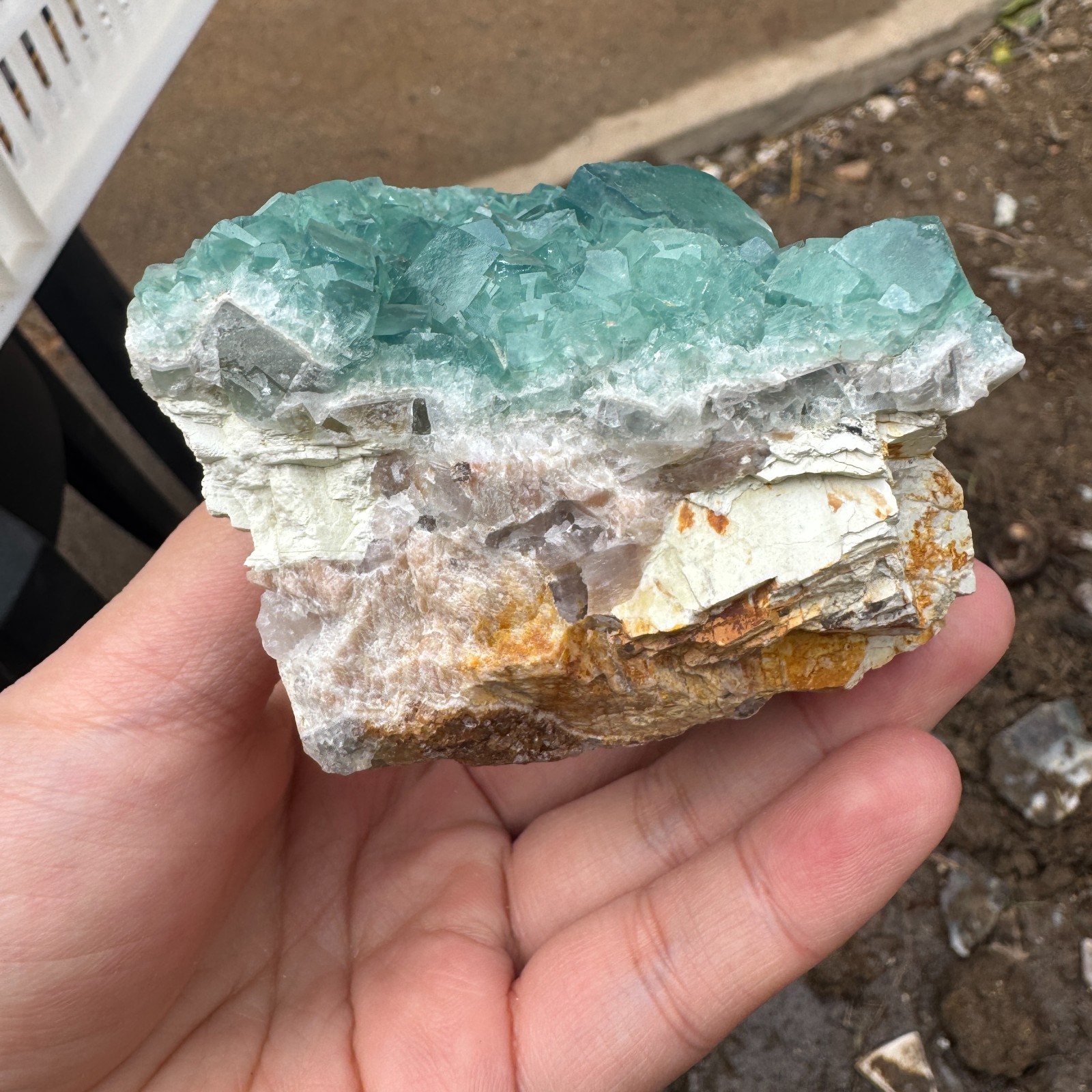 340G Natural cubic green fluorite crystal cluster rough mineral specimen Healing