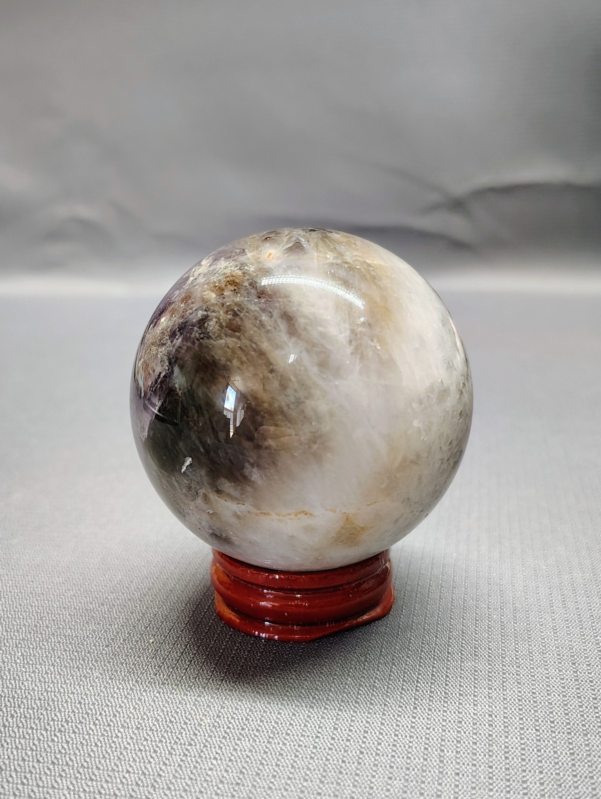 300g Purple Amethyst or Lepidolite Crystal Sphere 65mm