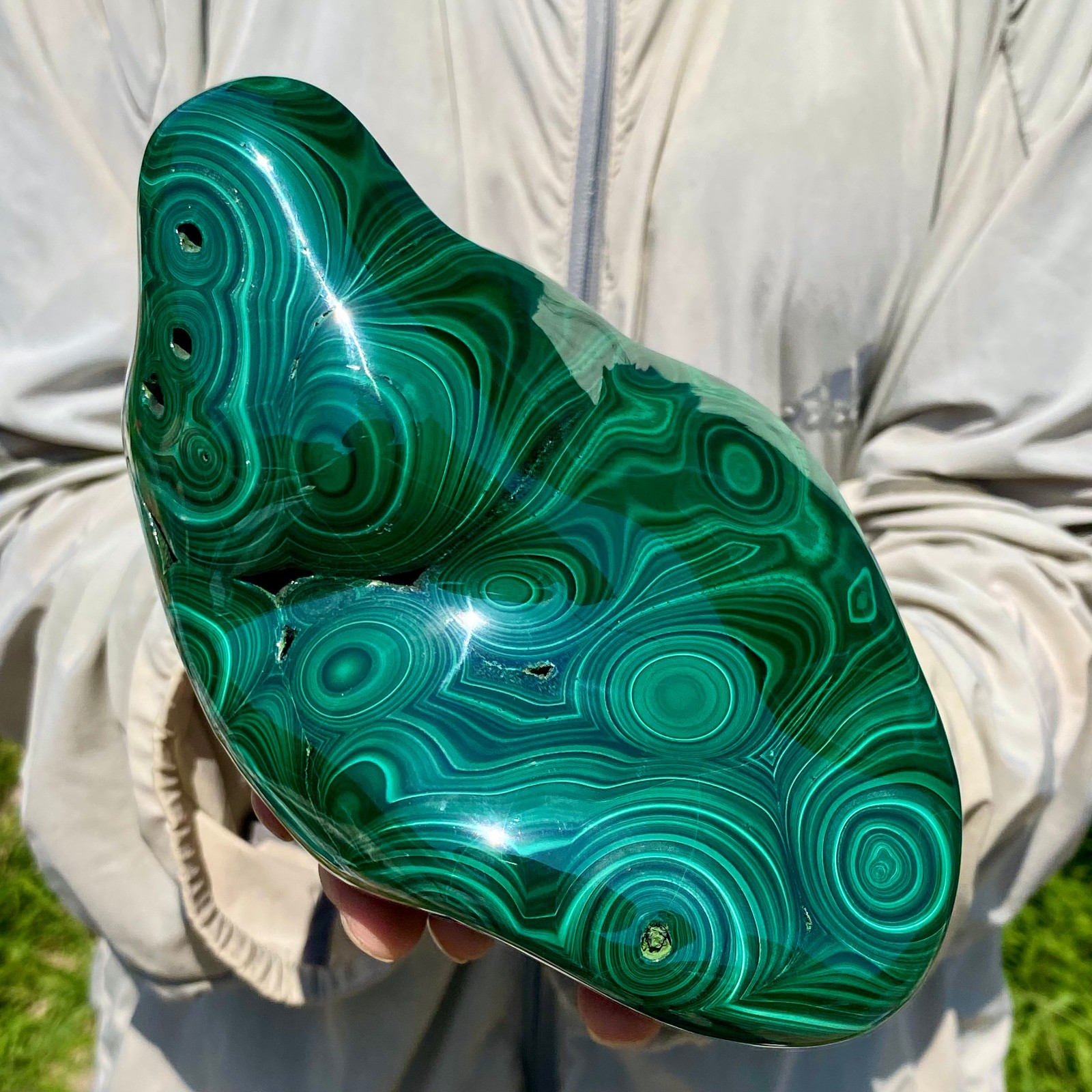 4.96LB TOP Natural Malachite crystal quartz Mineral specimen Reiki gem